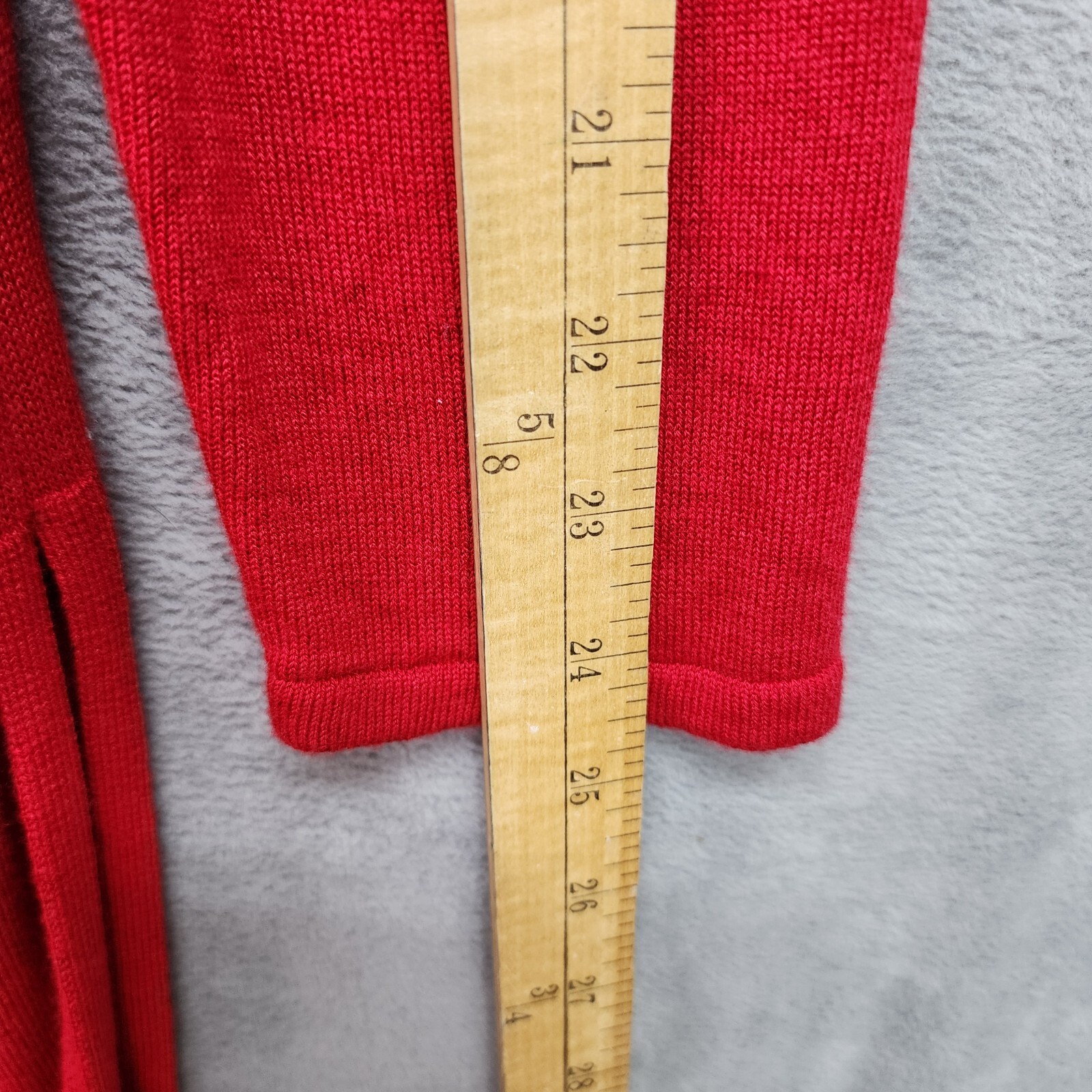 J Jill Sweater Dress LARGE Red Soft Rayon Wool Slit Work Career Church Form Fit
