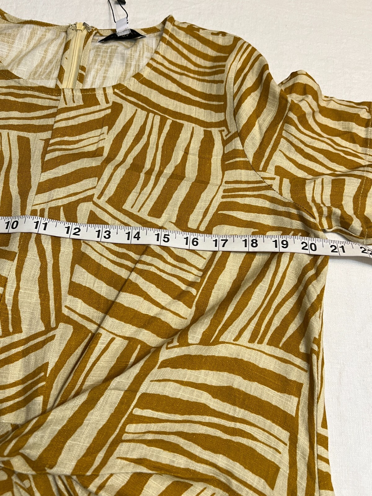 NWT Lost + Wander Mustard Geometric Print Maxi Dress Size S Linen Blend Boho