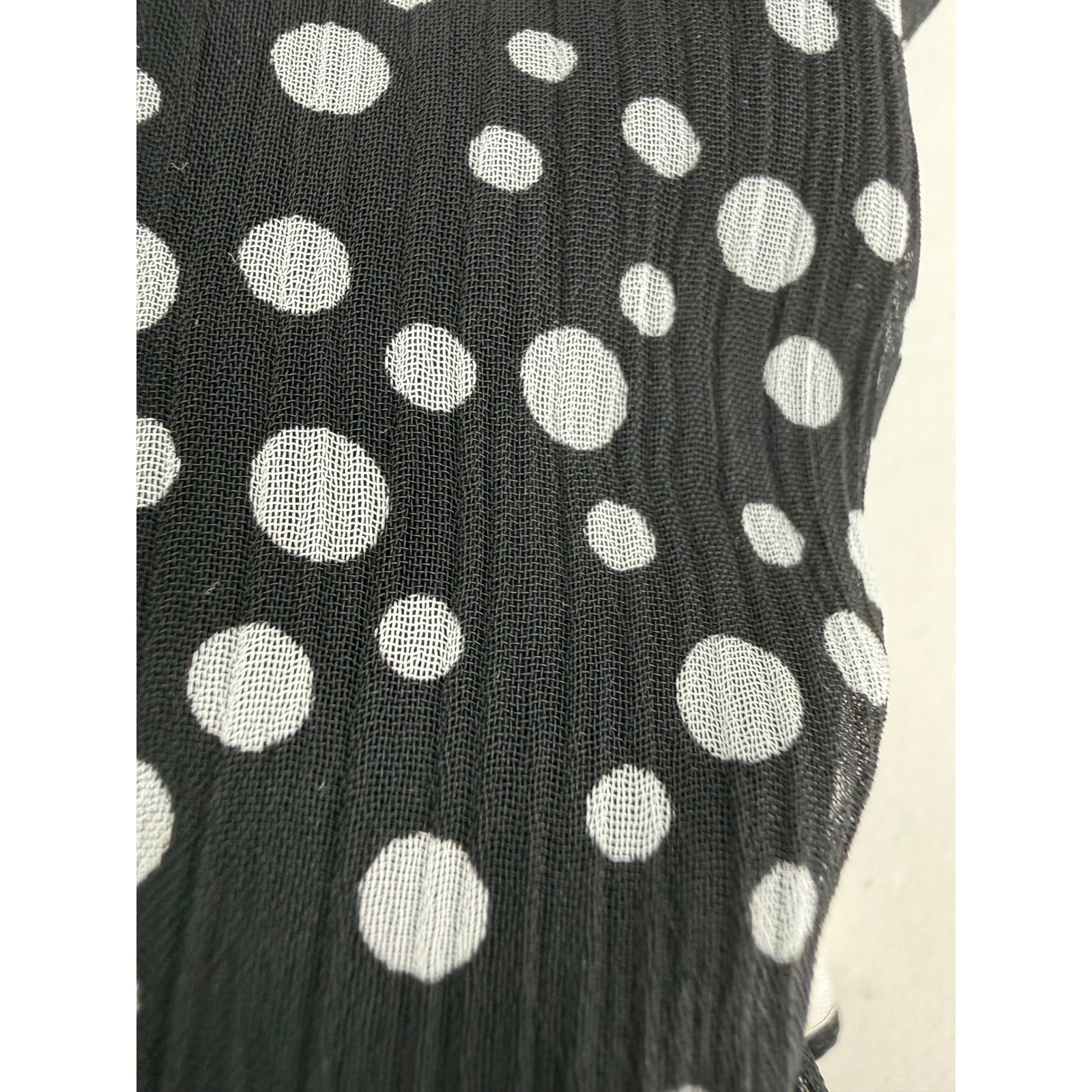 All in Favor Black Dotted Wrap Ruffle Hem Mini Dress Size S