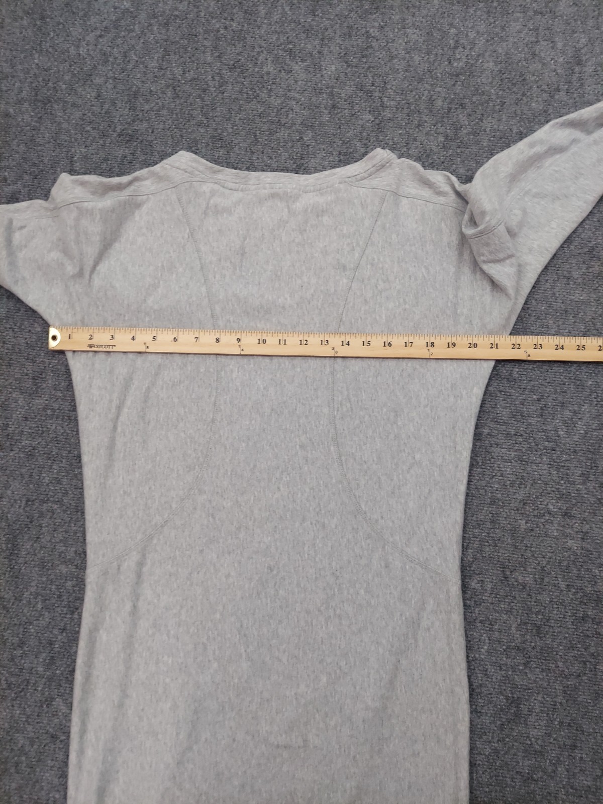 Athleta Shift Dress Womens Medium Tall Gray Fleece Long Sleeve Athleisure Knee