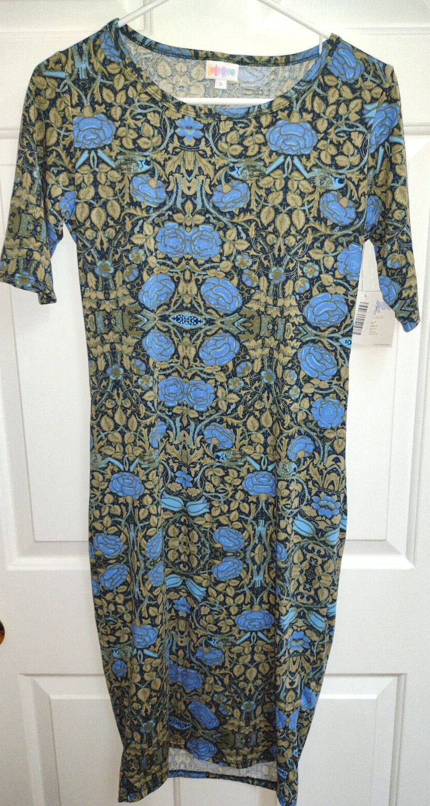 LuLaRoe Julia Dress Women’s Size Small Flowers Vines Leaves New With Tags