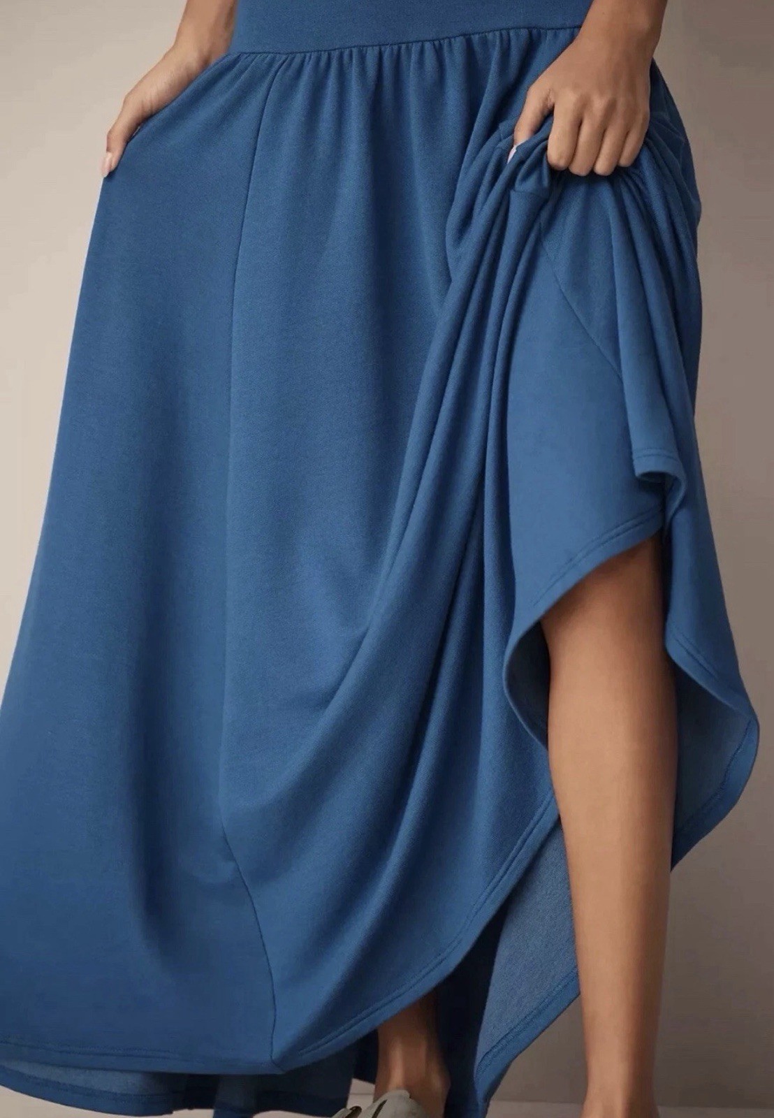 Daily Practice by Anthropologie Sleeveless Drop-Waist Midi Dress Medium Sapphire