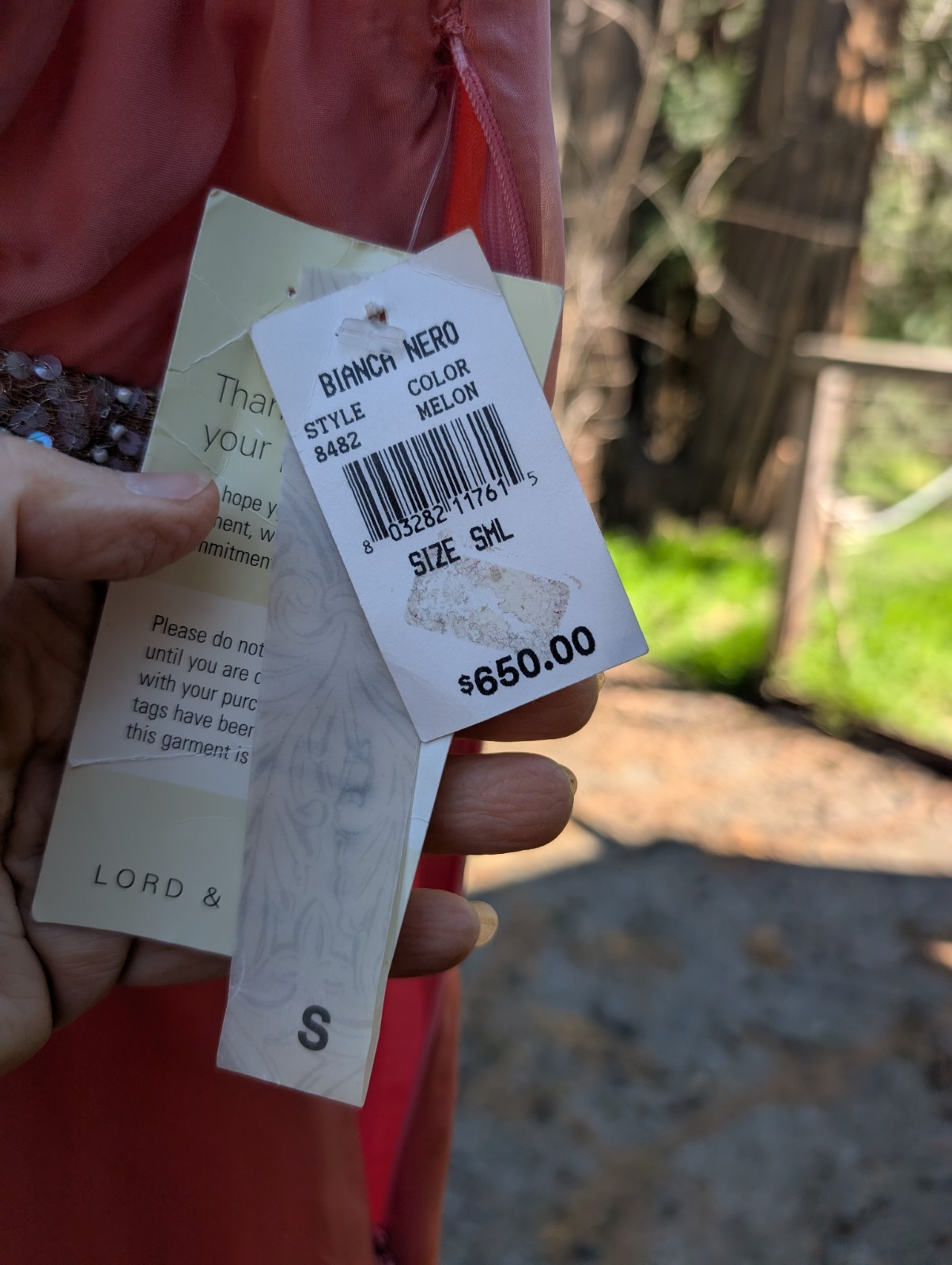 Maria Bianca Nero long Dress Sz S peach orange new with tags