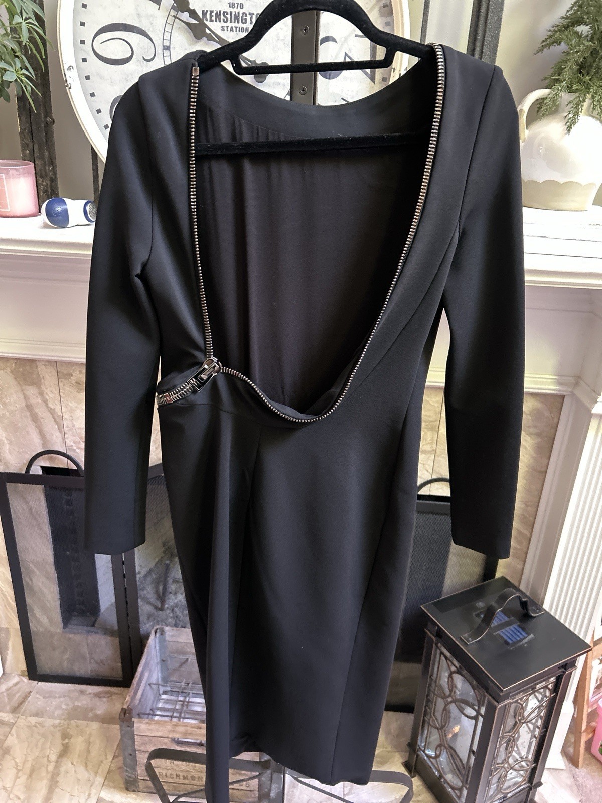 $5500 TOM FORD women’s Zipper open back knee length dress – black sz 44 / US 10