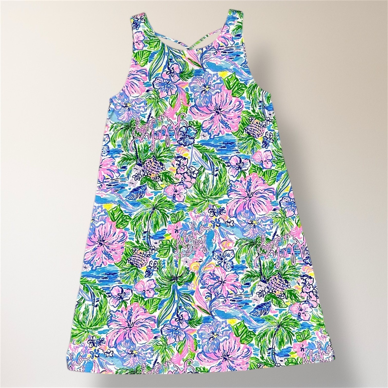 Lilly Pulitzer Kristen Lilly Loves Hawaii Pink Floral Sleeveless Mini Dress XS