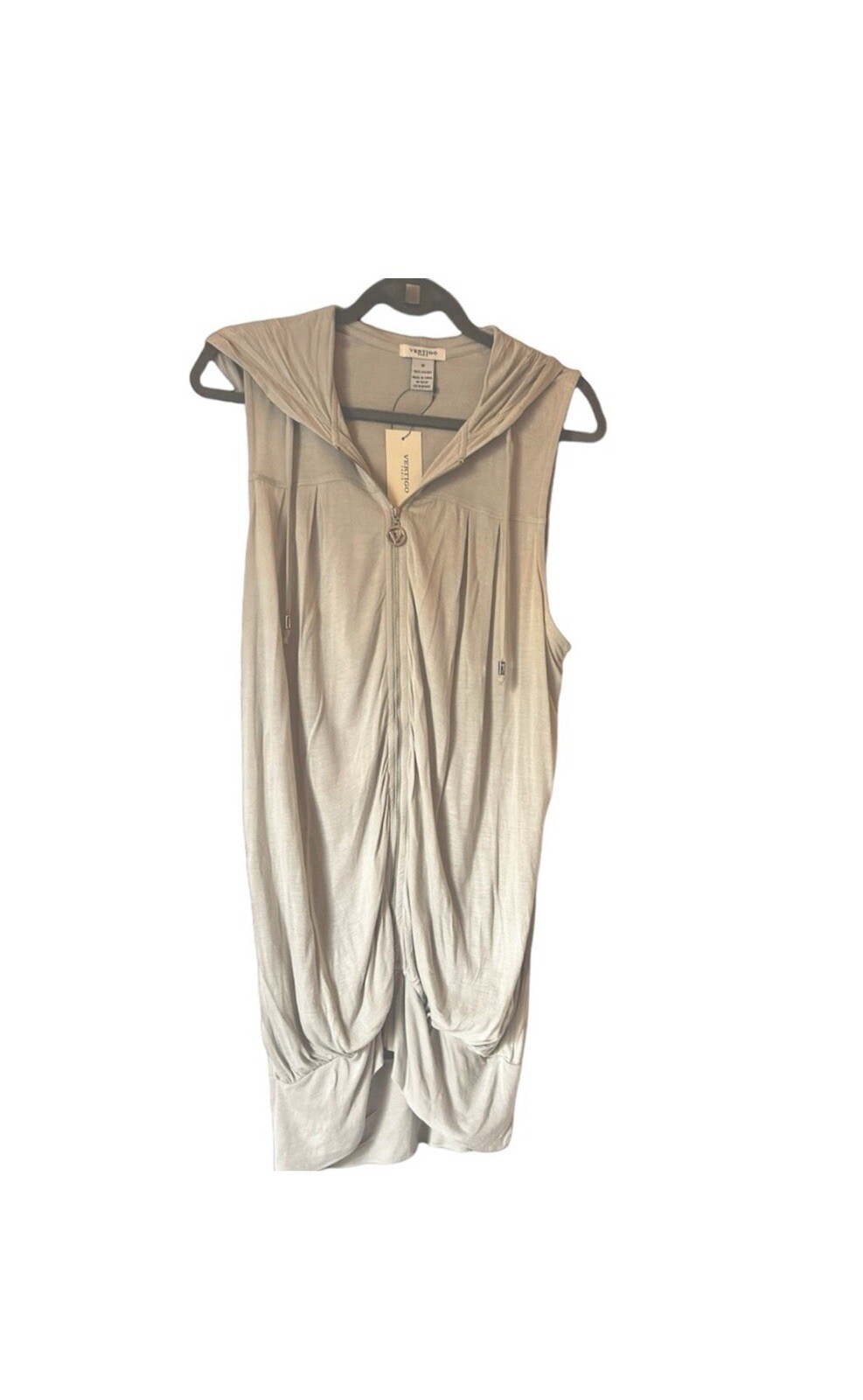 Vertigo Paris Sleeveless Dress Hooded Knit Lagen Style Sz Med New With $140 Tags