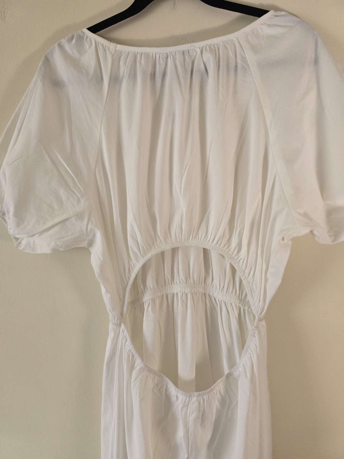 Love Ady White Sundress Cut-out Back Coastal Nautical Balletcore Elastic Waist