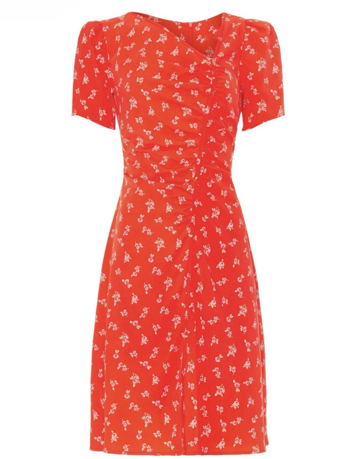 Love, Whit by Whitney Port Red Floral Printed Women’s Dainty Dress Size M EUC
