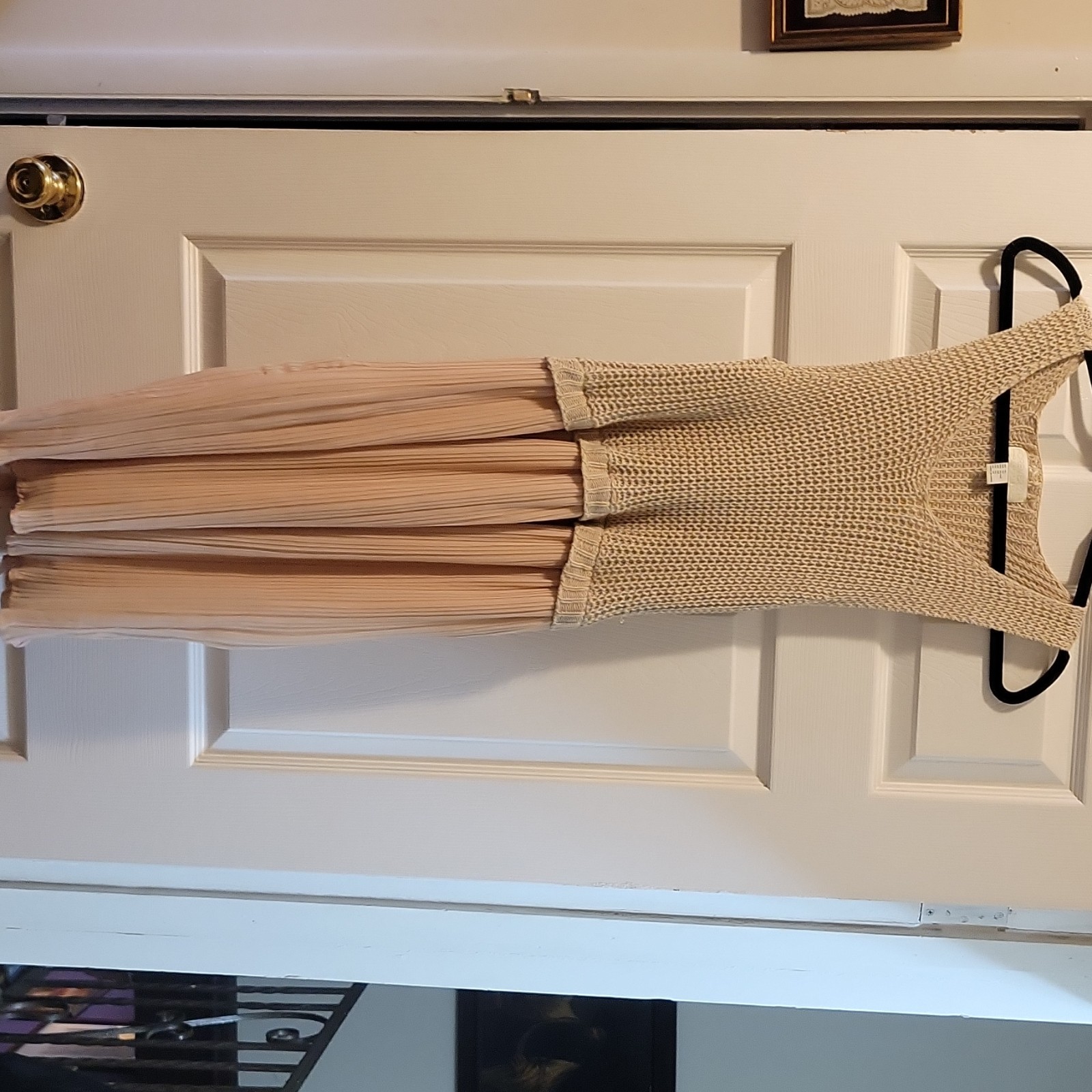 Vintage Forever 21 Knit Flowy Summer Dress beige/pink