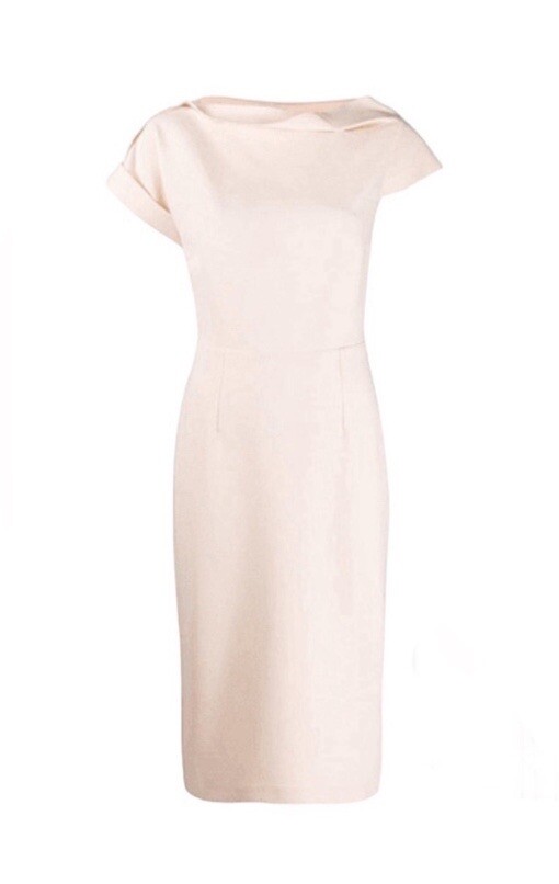 Roland Mouret Brenin Stretch -Crepe Dress Blush Size 12