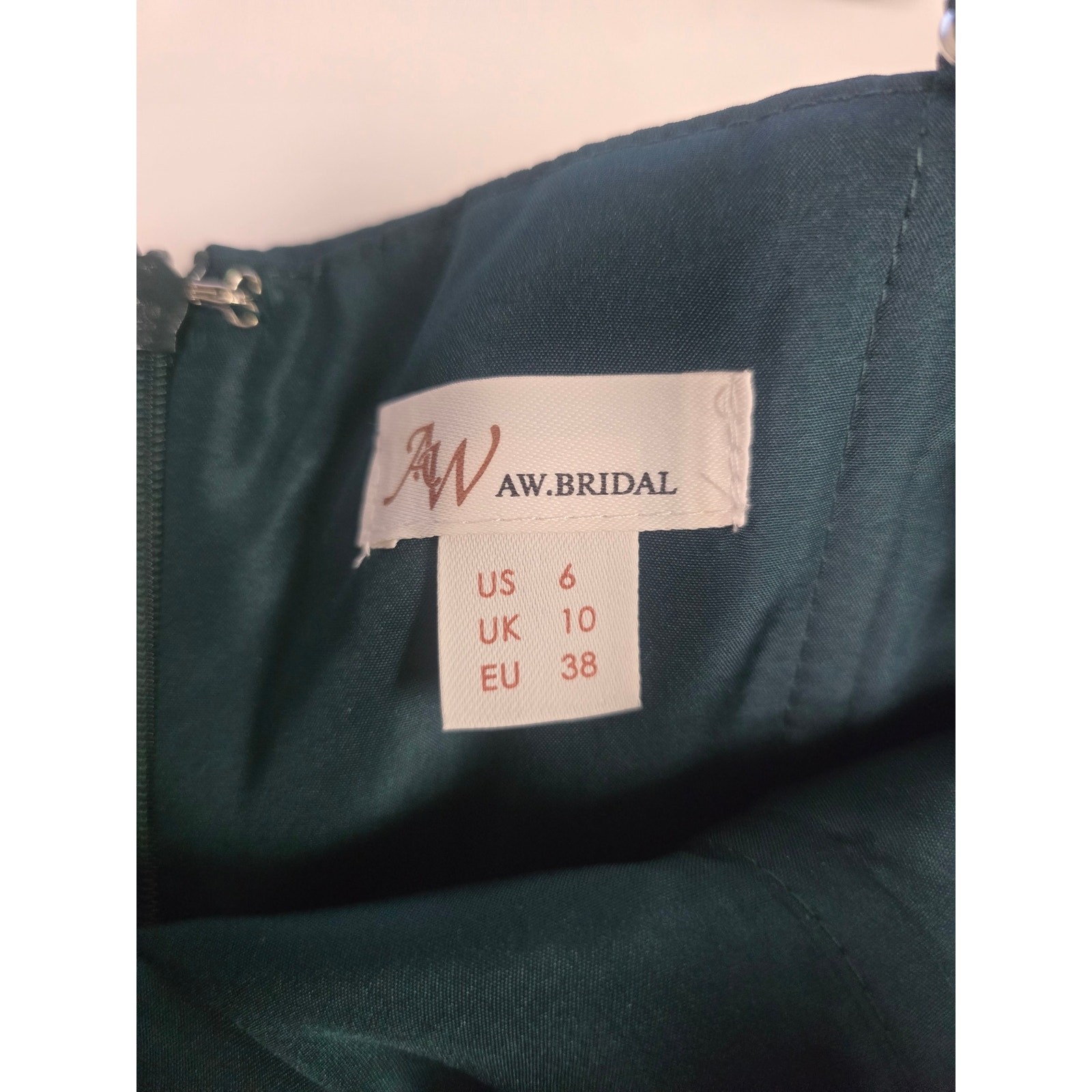 AW BRIDAL 6 S dark emerald green chiffon Maribel bridesmaid midi dress NEW B29
