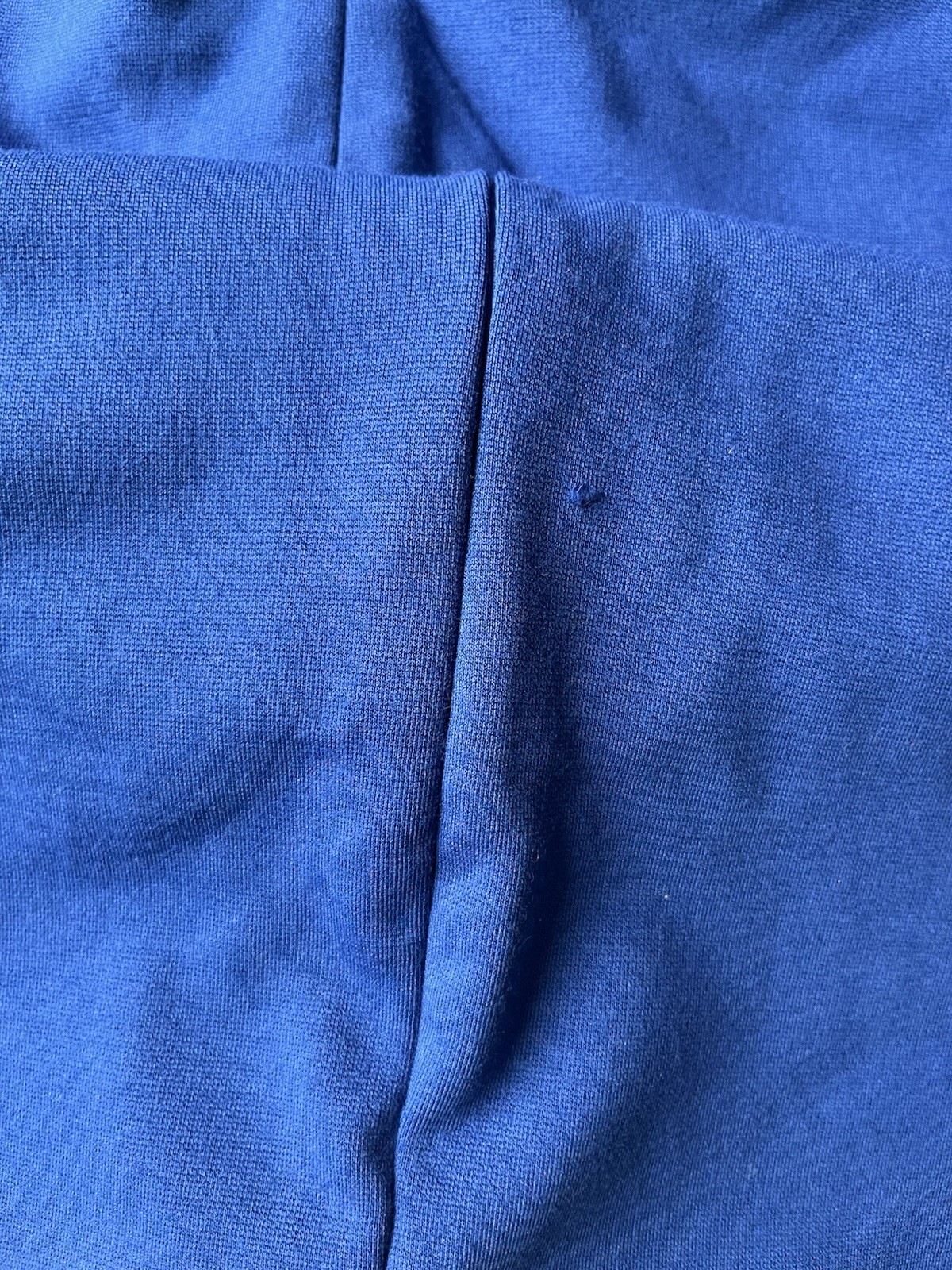 Unique Vintage Blue Solid Short Sleeve V-Neck Sheath Midi Zip Dress XL