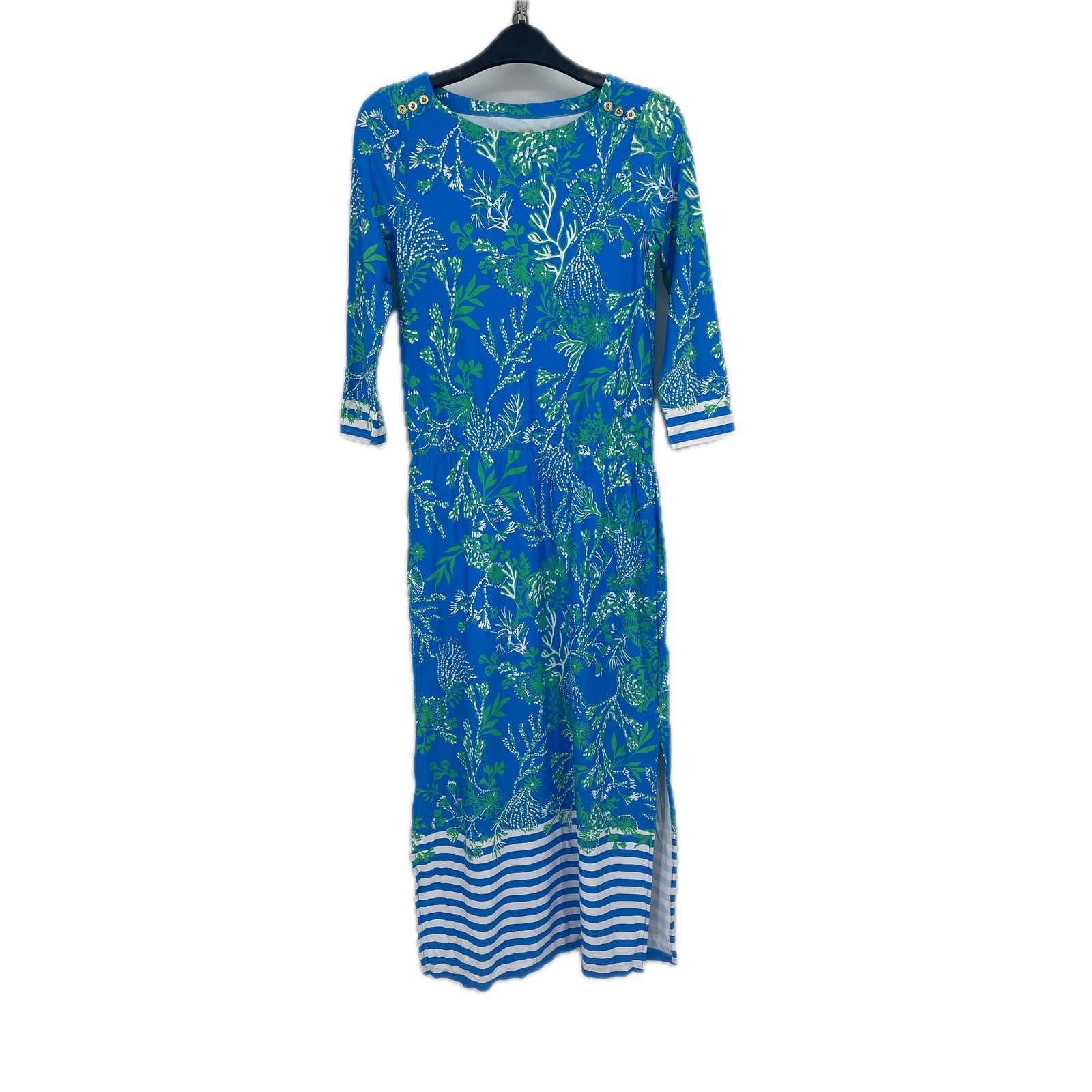 Lilly Pulitzer Seralina UPF 50+ Briny Blue A Bit Salty Engineered Dress S