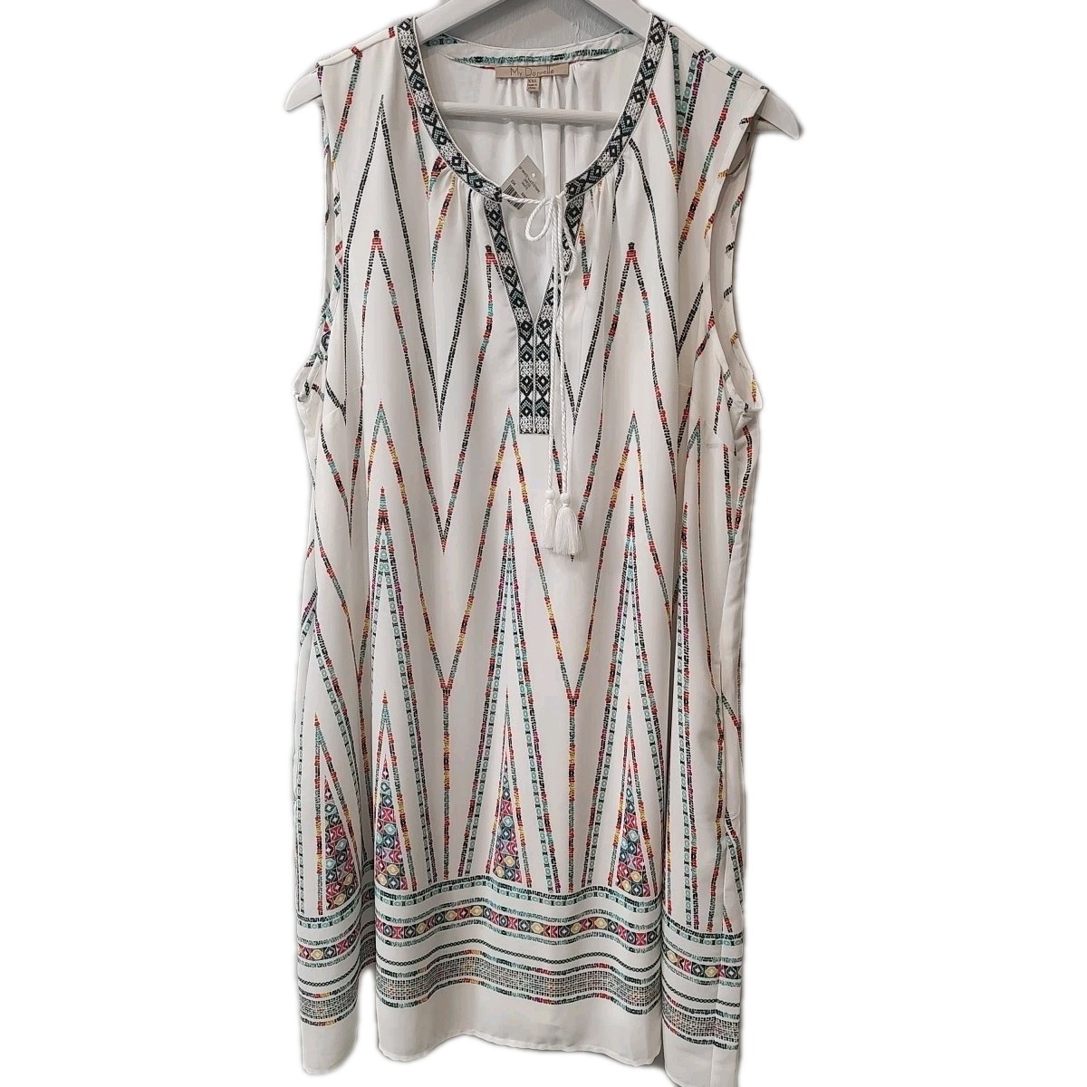 MY DANIELLE Texture Stripe Sheath Dress Sz XXL Boho Tribal Casual Beach Boho
