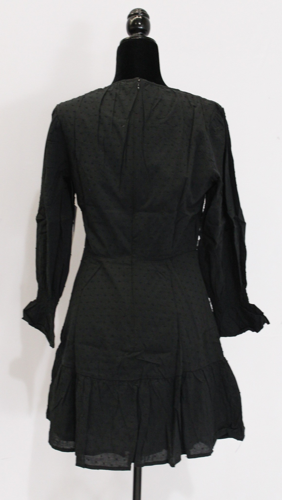 JUSTFAB Women’s Lined Romantic 3/4 Sleeve Mini Dress ZG3 Caviar Large NWT