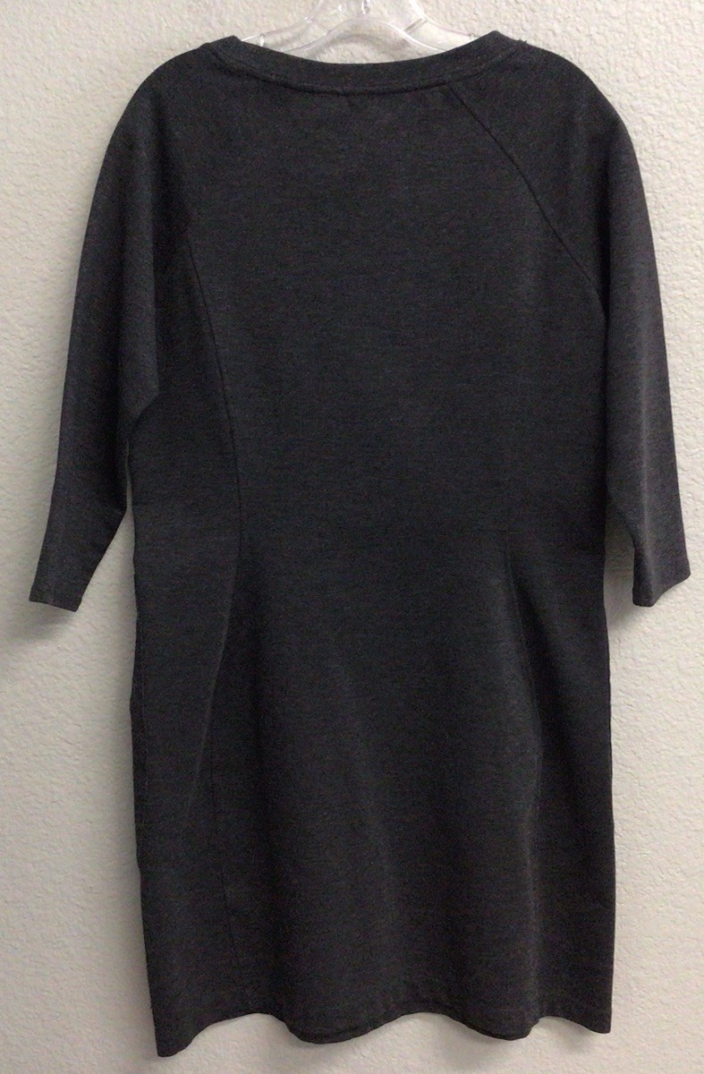 Merrell Solid Gray Dress 3/4 Sleeve Women’s Size Large Stretch Zipper Pocket