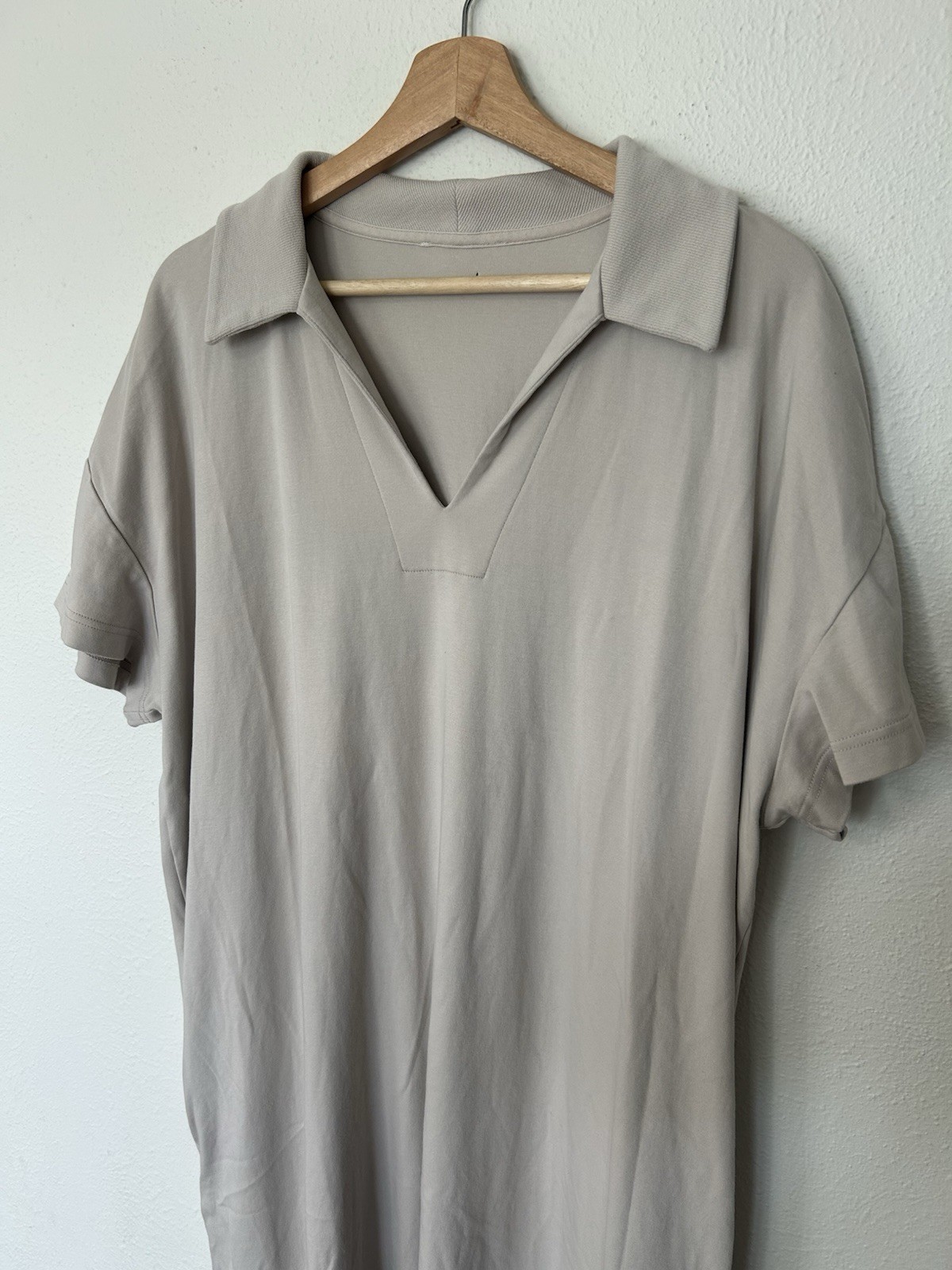Haven Well Within Organic Cotton Interlock Collared Midi Dress Shiitake Size XXL
