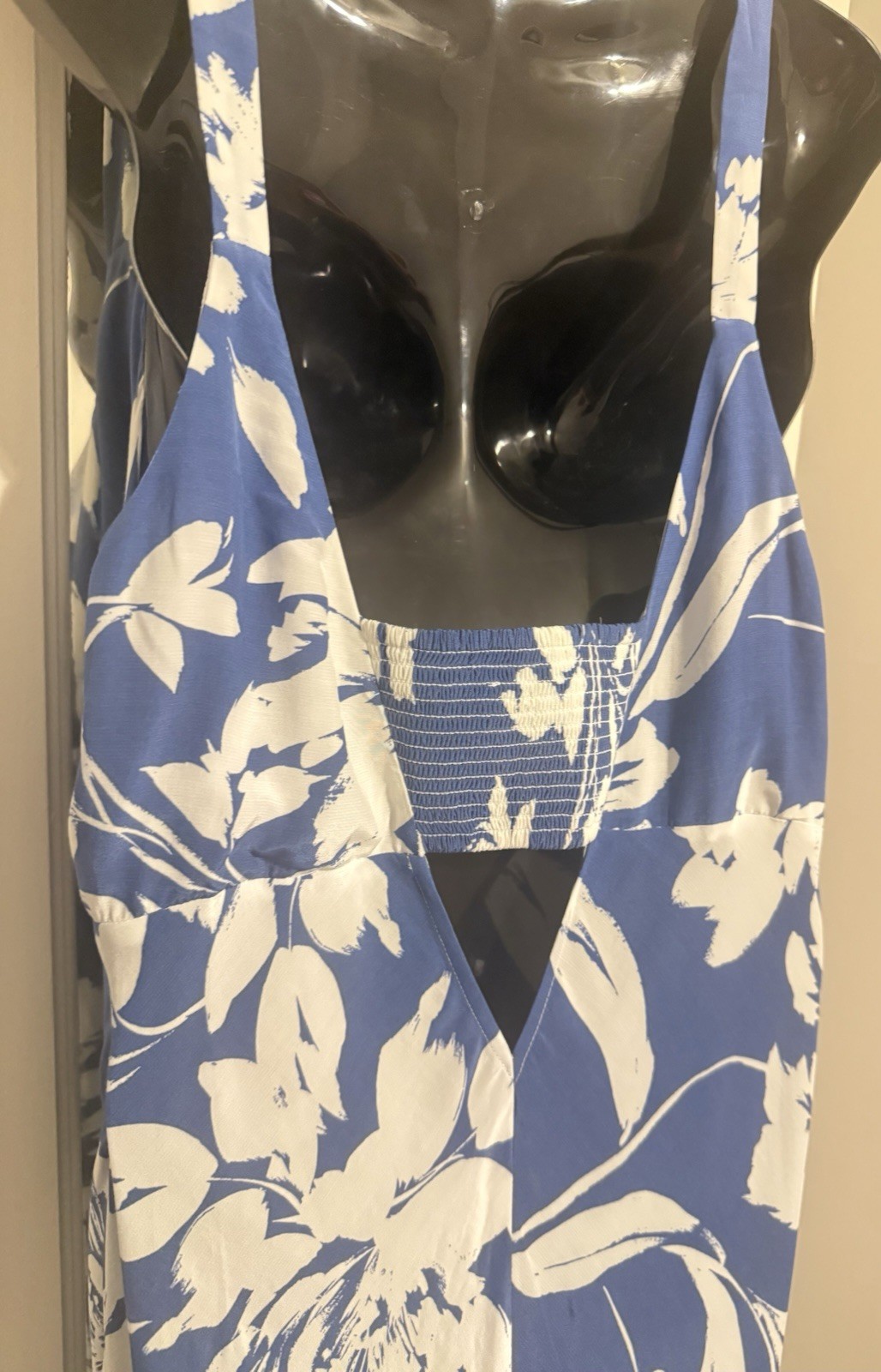 Madewell Periwinkle Blue White Calla Lily Floral Side Slit Maxi Dress 14