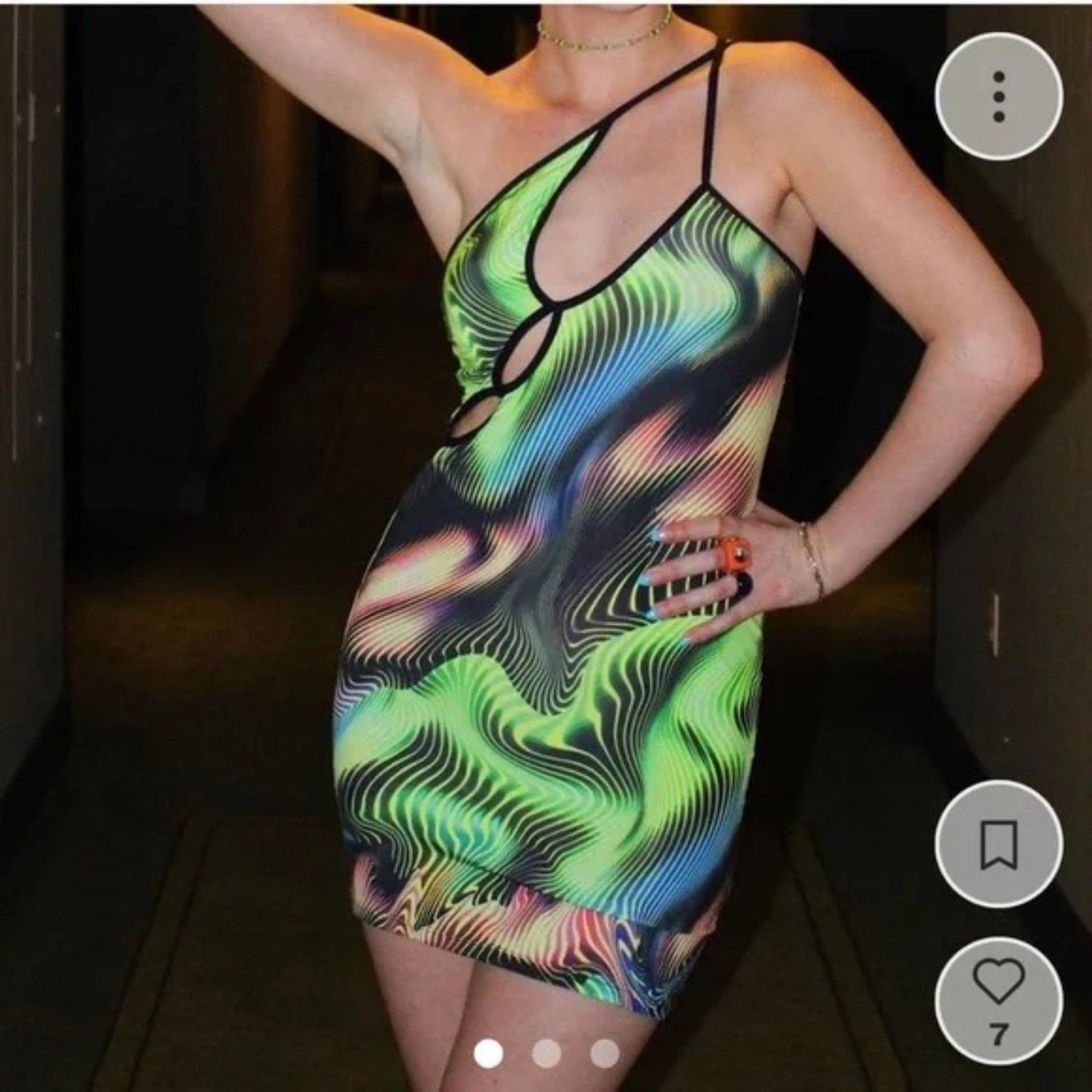 Jaded London Crazy Cut Out Mini Dress Bodycon Size 2 Swirl Asymmetrical