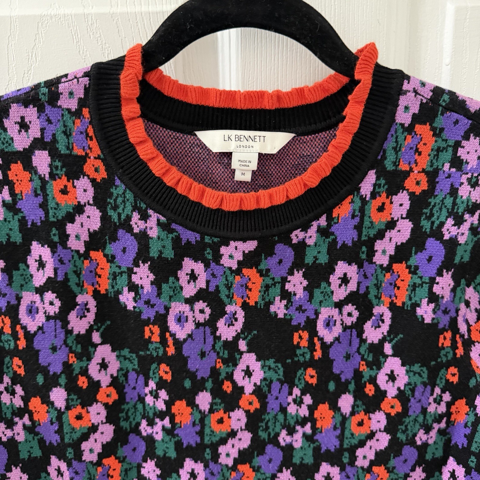 LK Bennett Joy Pop Floral Jacquard LENZING™ ECOVERO™ Viscose Dress Medium