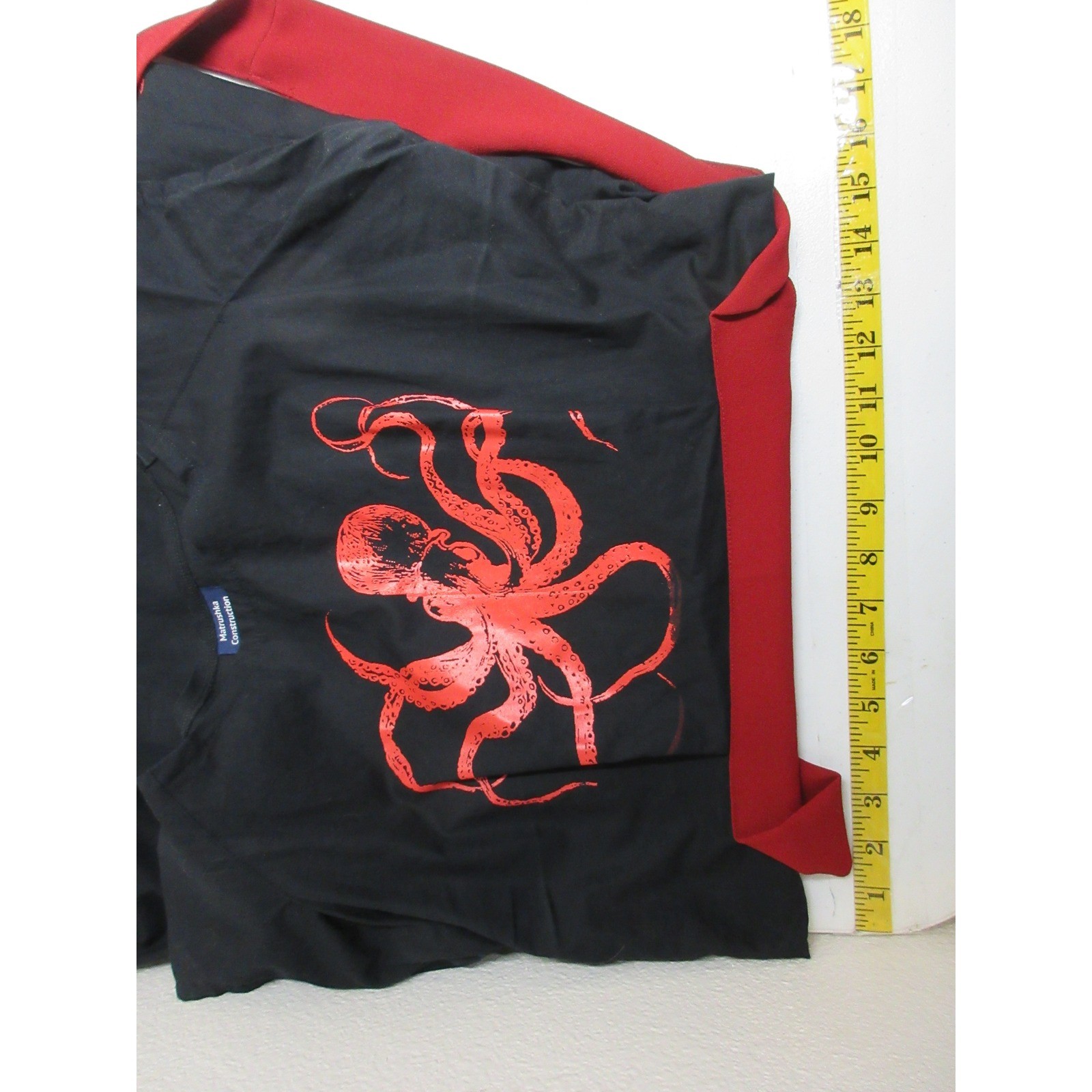 Matrushka Construction Dress Womens Large Octopus Attached Belt Art to Wear Red