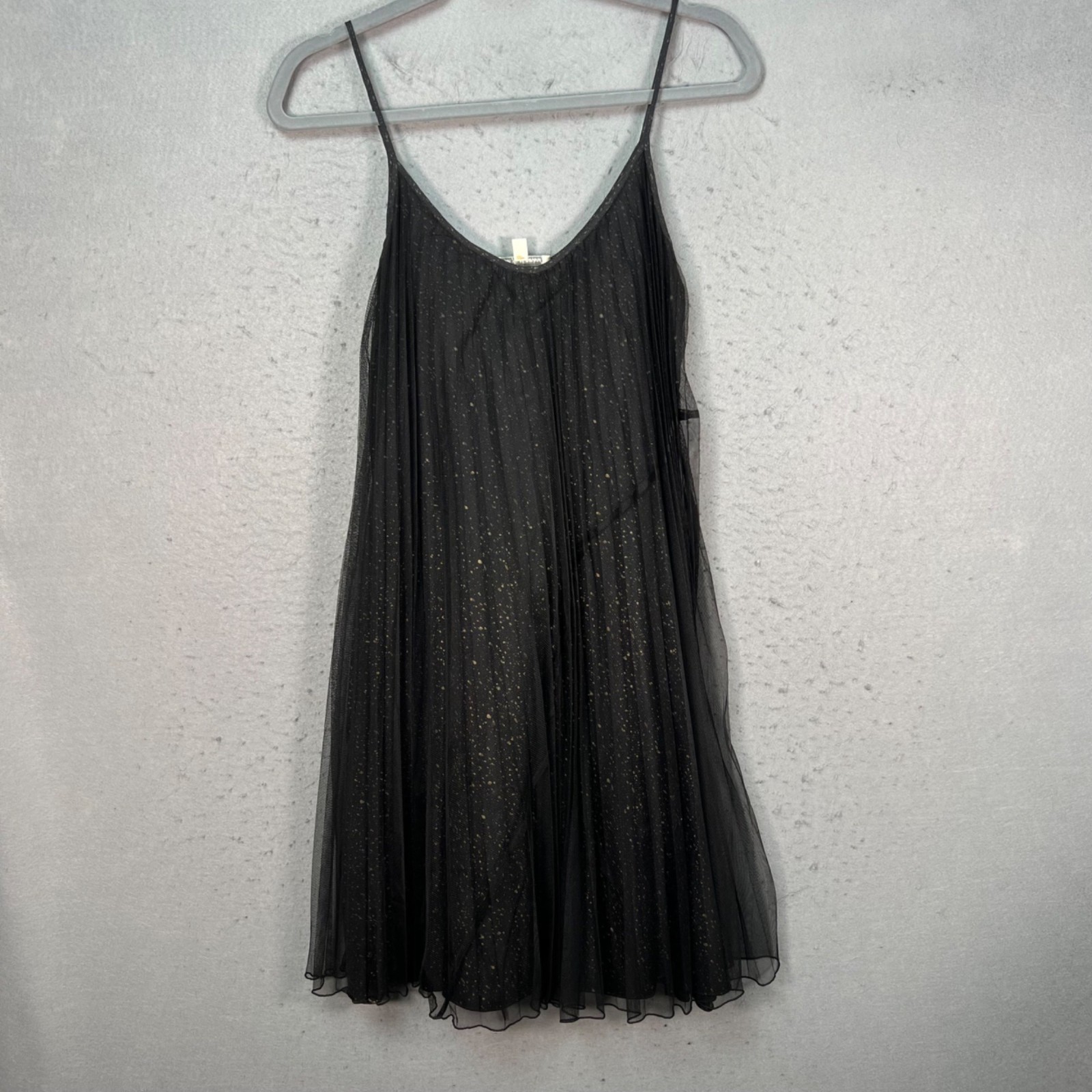 Seven For All Mankind Womens Small Black & Gold Glittery Mesh Dress