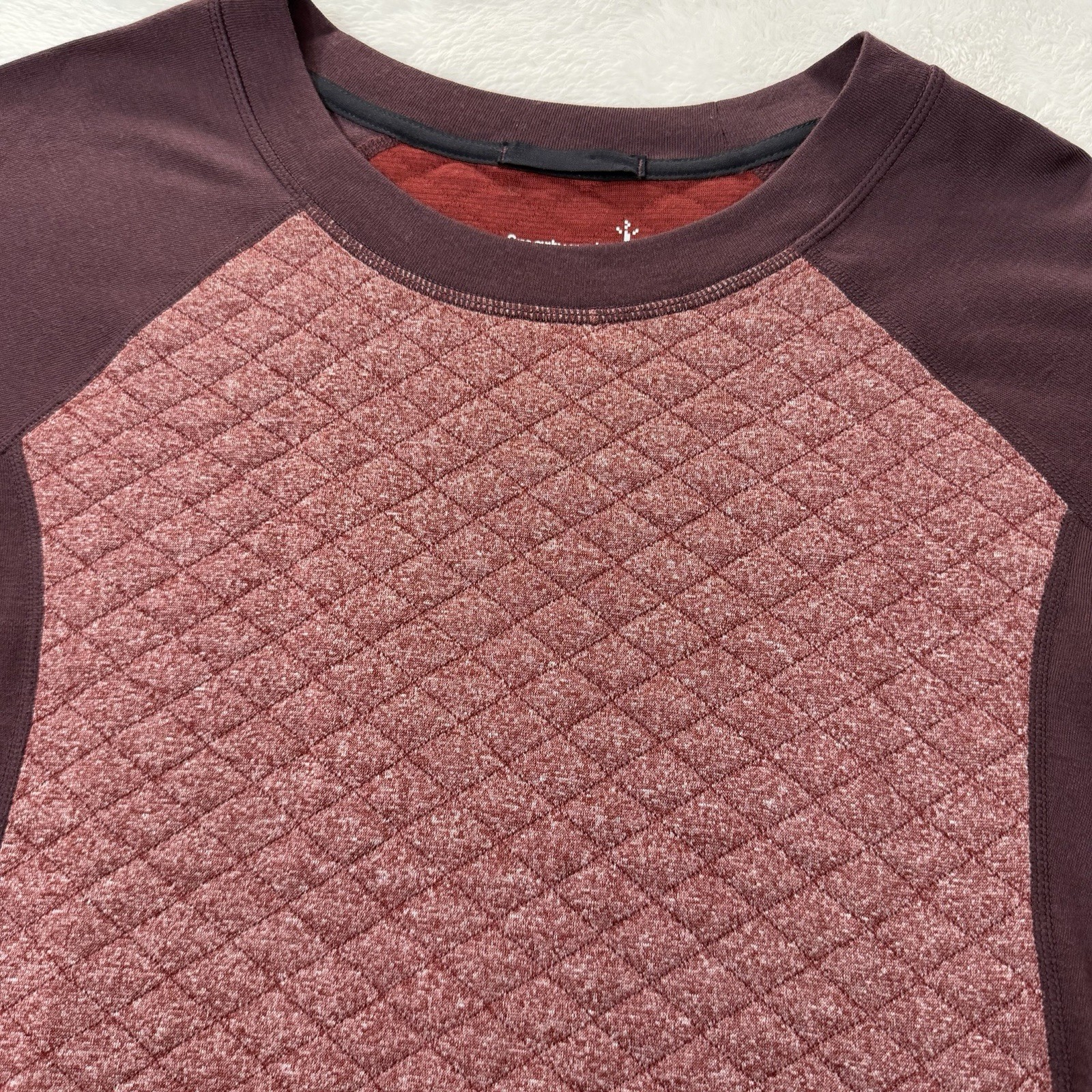 Smartwool Size Large Diamond Peak Wool-Blend Quilted Dress Eggplant Outdoor