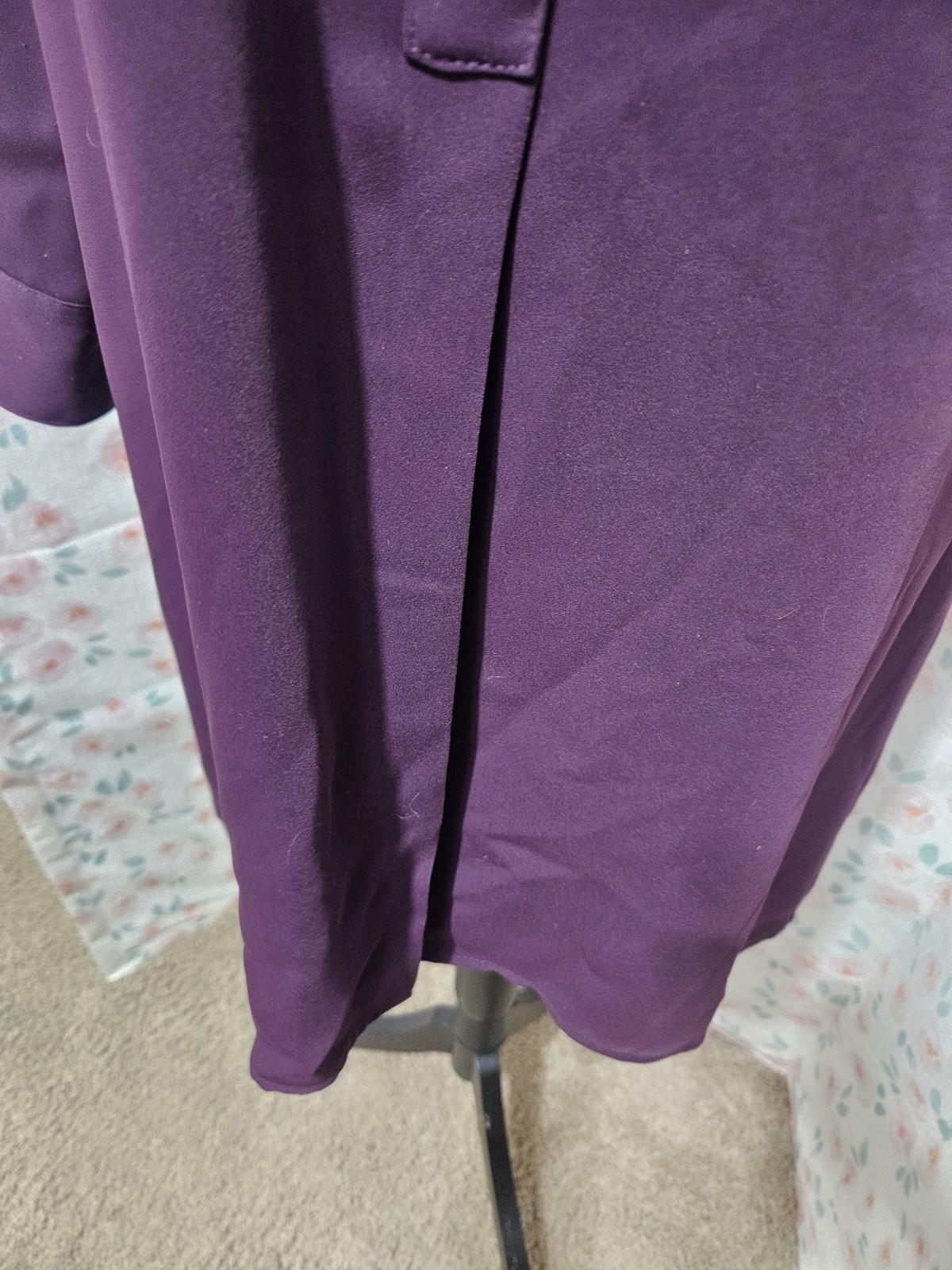 CALVIN KLEIN, WOMEN’S PLUM POLY SNAP FRONT KNEE-LENGTH SHIRT DRESS, SIZE M