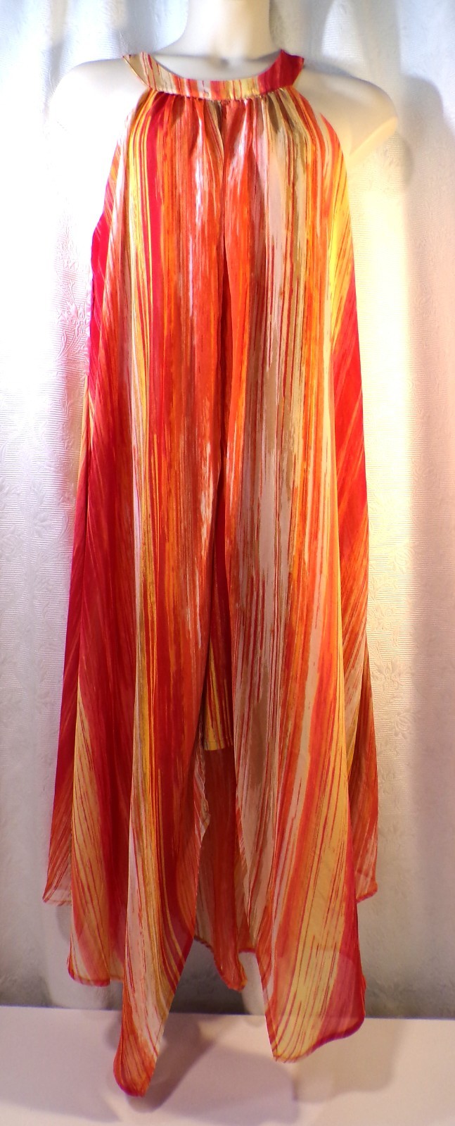 Est. 1946 Orange Multicolor Stripe Hi-Low Sleeveless Midi Dress Size XL