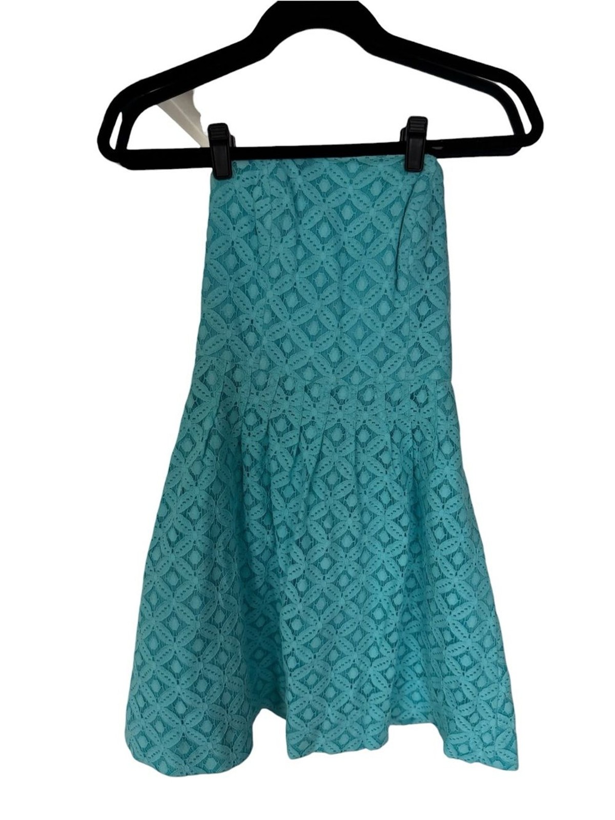 Lilly Pulitzer Strapless Lace Fit-and-Flare Dress in Blue