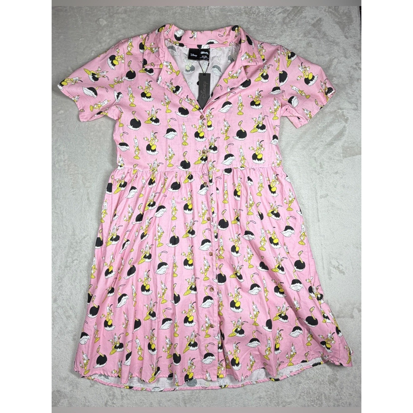 NWT Disney X Cakeworthy Lumiere & Fifi Beauty & the Beast Pink Retro Dress 3XL