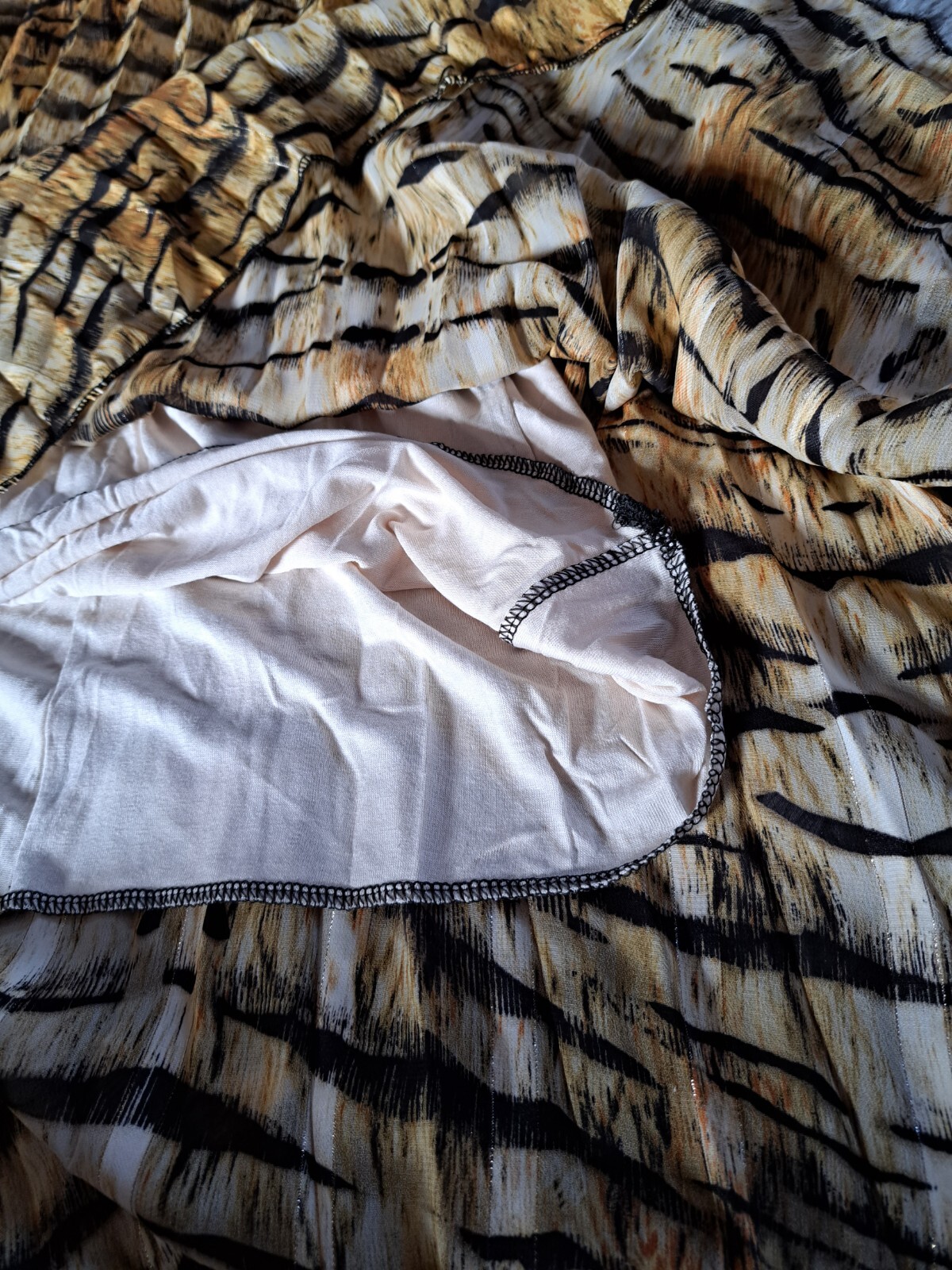 Royal Belle Pleated Print Shift Dress One Size Please See Measurements