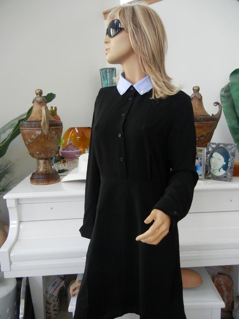 NEW COACH BLACK LONG SLEEVE CAREER BUSINESS DRESS REMOVABLE COLLAR SIZE 6 $495