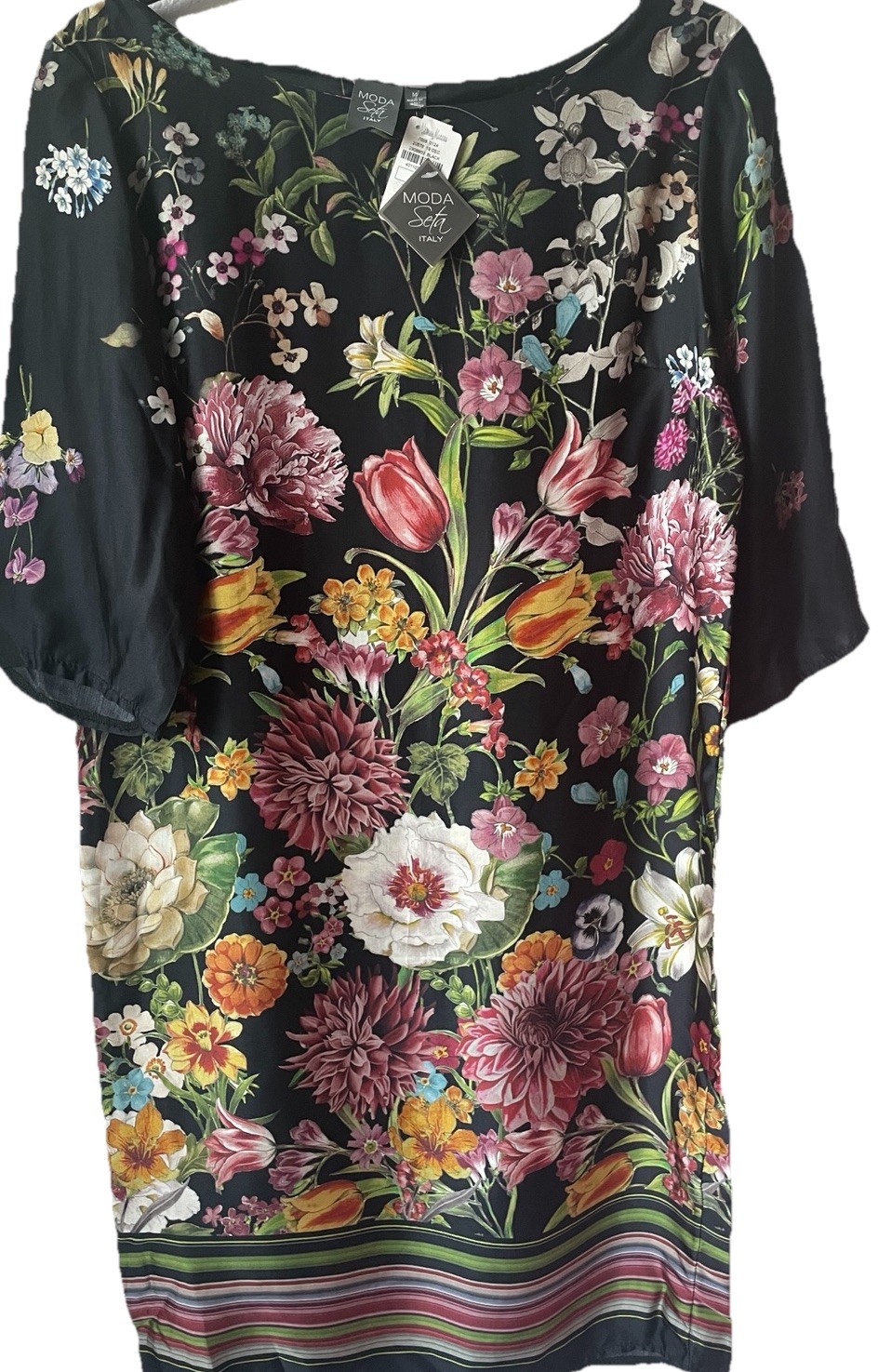 NWT’s $138 MODA SETA – ITALY Silk Blend Floral Dress Size Medium