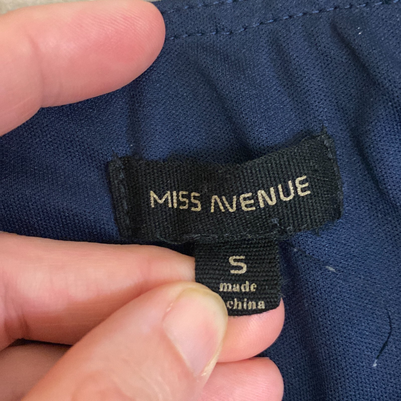 Miss Avenue Womens Navy Blue Leaf Print Split Neck Side Slit Maxi Dress Size S