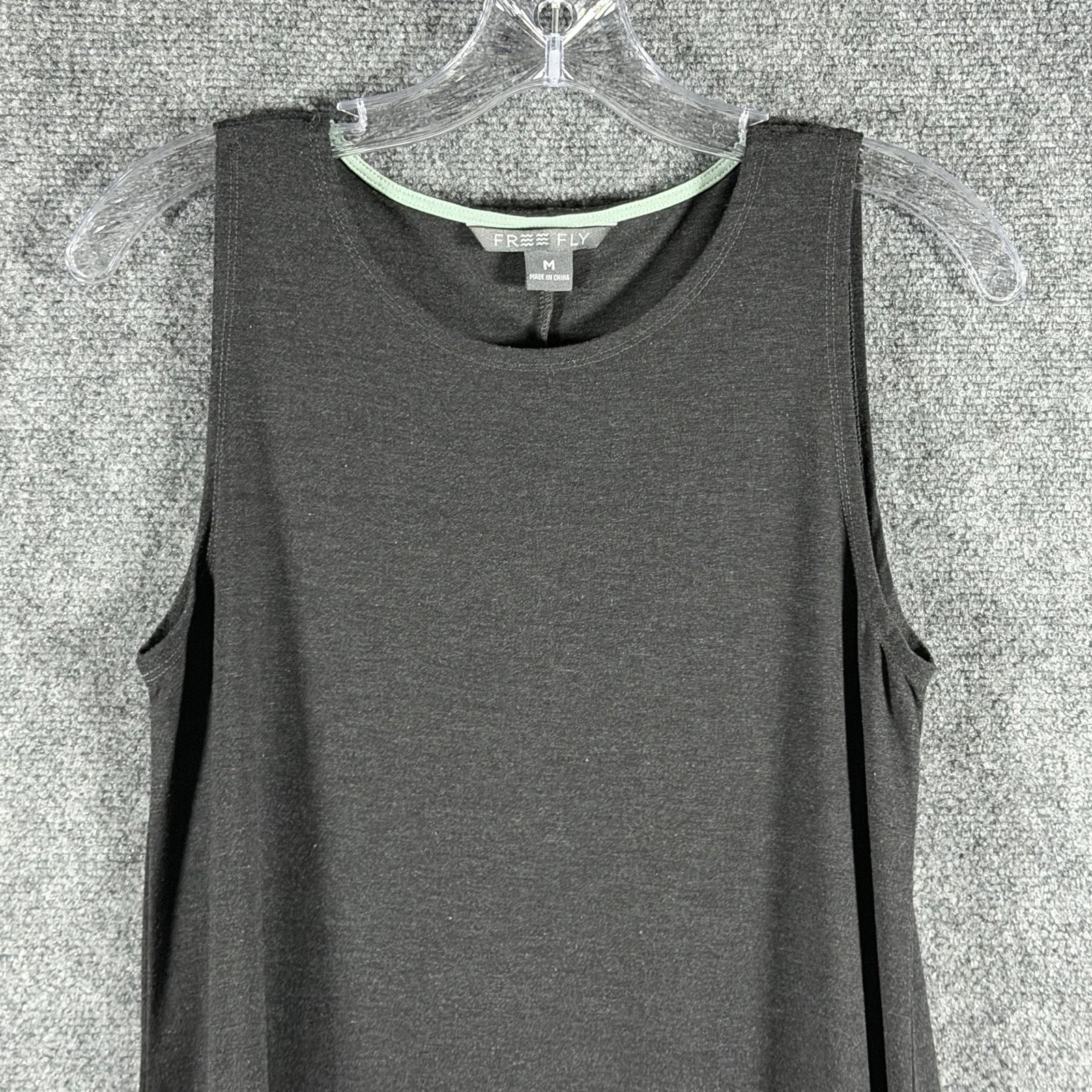 Free Fly Bamboo Flex Sleeveless Midi Dress Womens M Charcoal Stretch Casual Soft