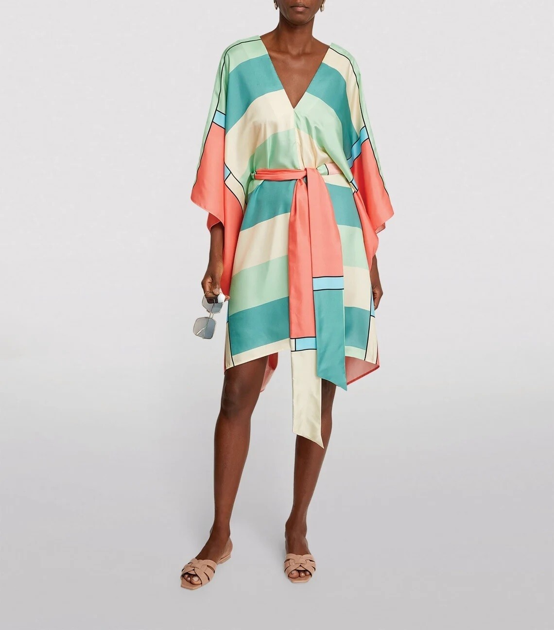 Soft Satin Silk Caftan, New Short Kaftan For Women, night Wear J5708
