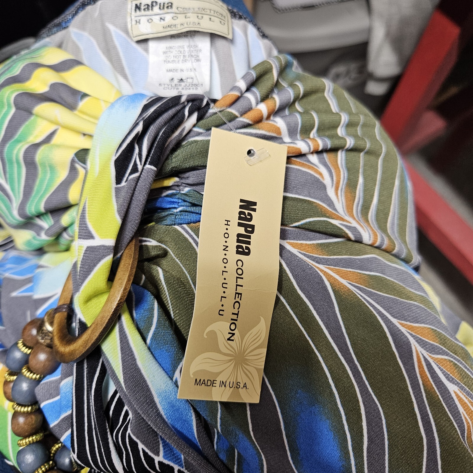 NWT Napua Collection Honolulu Tropical Floral Halter Dress Small Boho Vacation