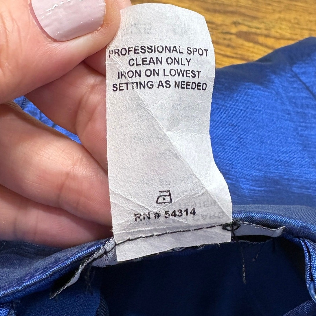 B Darlin Size 5/6 Dress Cocktail Hoco Prom Vintage Hi-Low Princess Taffeta Blue