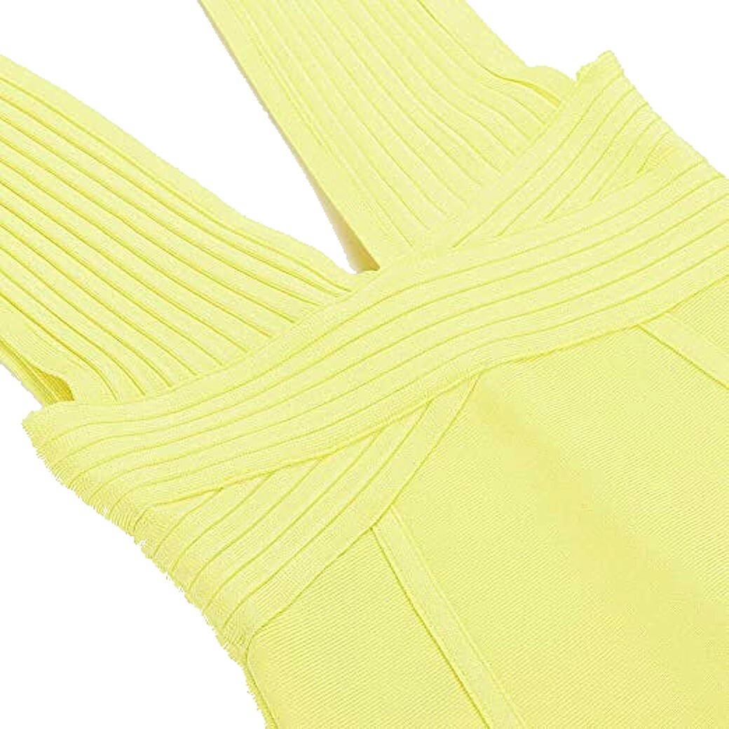 Women’s Plunging V Sleeveless Backless Slit Bodycon Premium Bandage Dress M, L