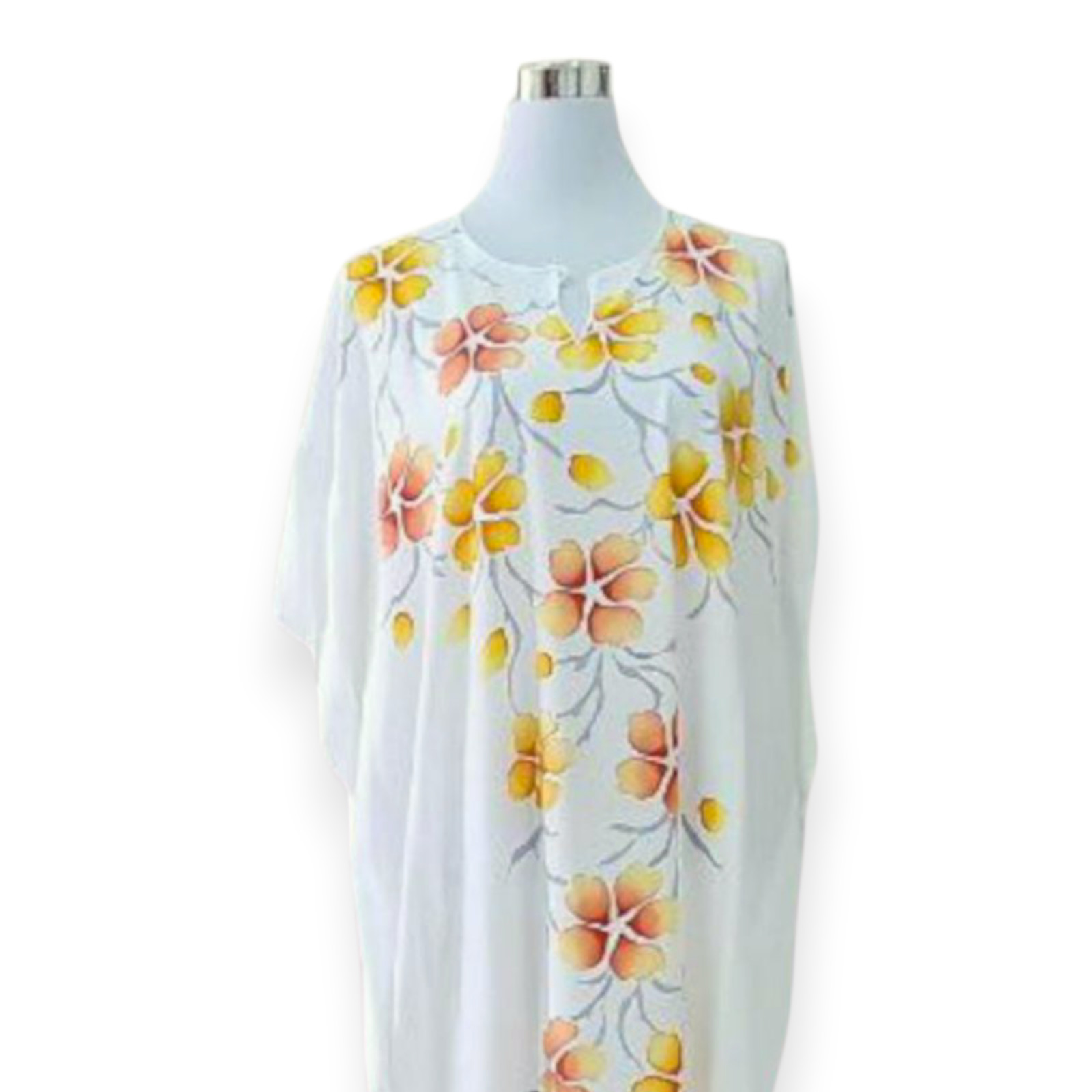 Women’s Handpainted Batik Kaftan – Malaysian Artwear, Flowy & Breathable