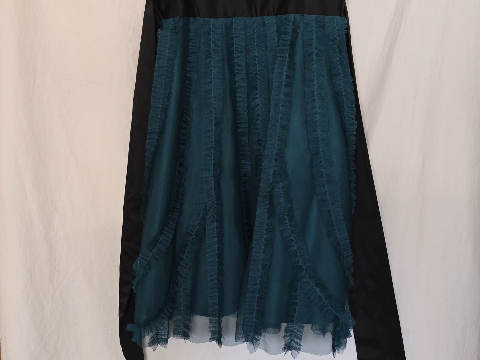 Max & Cleo Dark Jade Sophia Strapless Sweetheart Dress Size 2 Ruffle Tulle