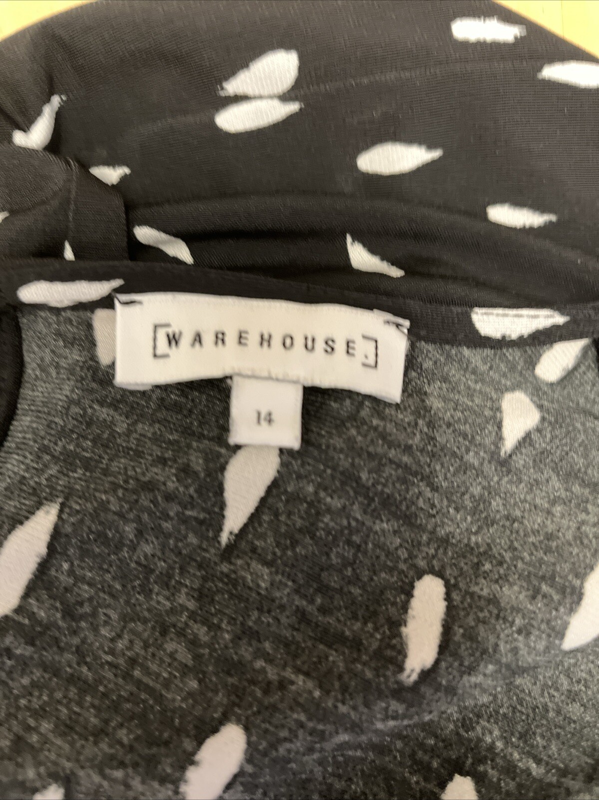 Warehouse Black Stretch Tie Detail Dress Size 14