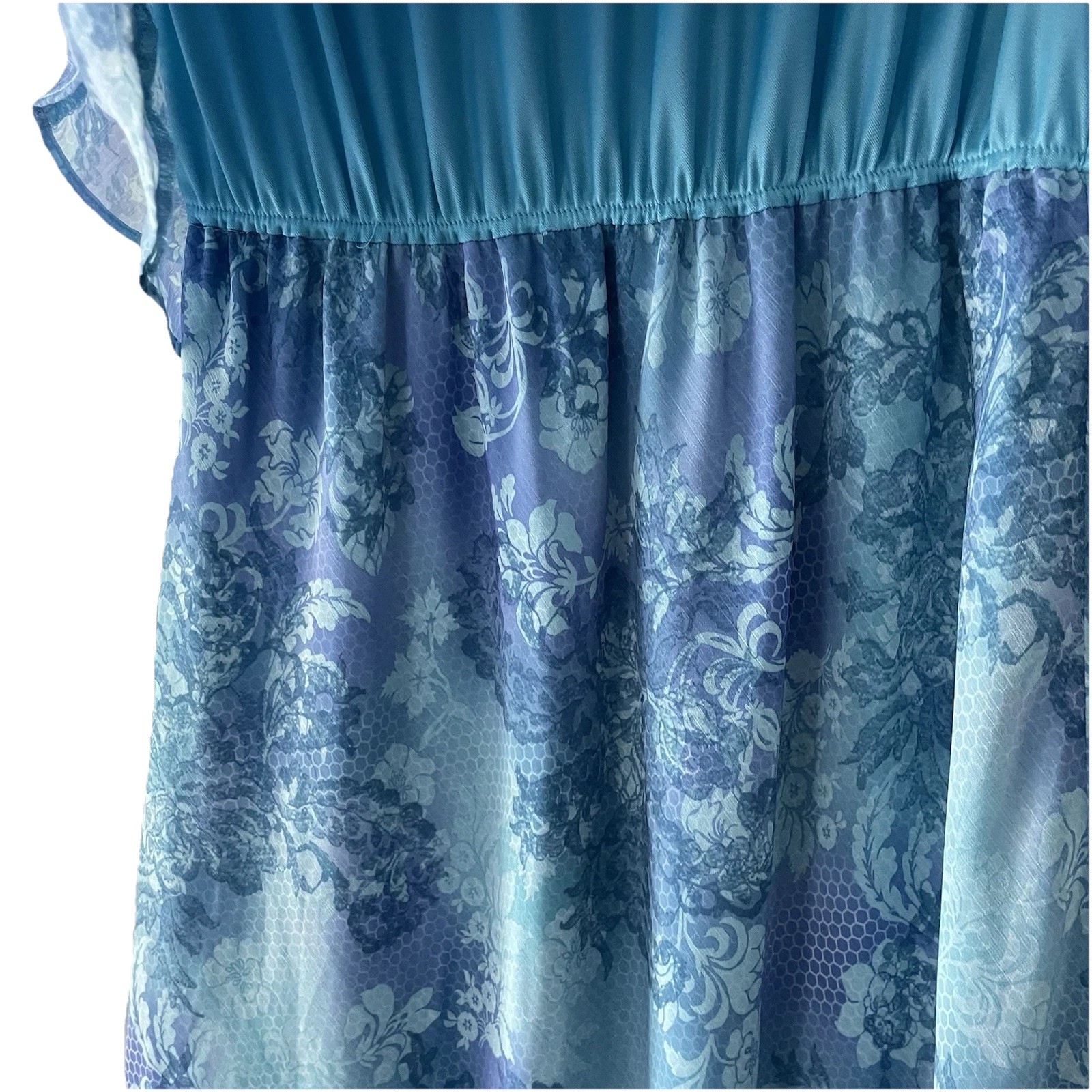 Vintage Y2K! K Studio Collection Size 10 Blue Ruffle Tiers Fairy Boho Dress