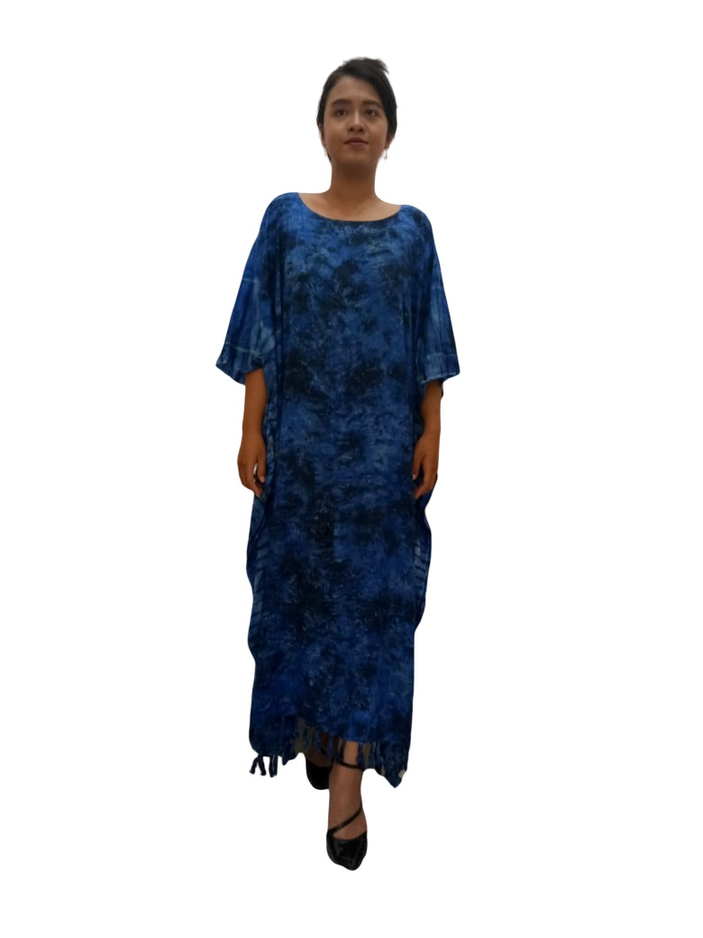 Chic Tye Dye Print Ladies Kaftan Long Ethnic Hand Made Vibrant Large Womens Cool