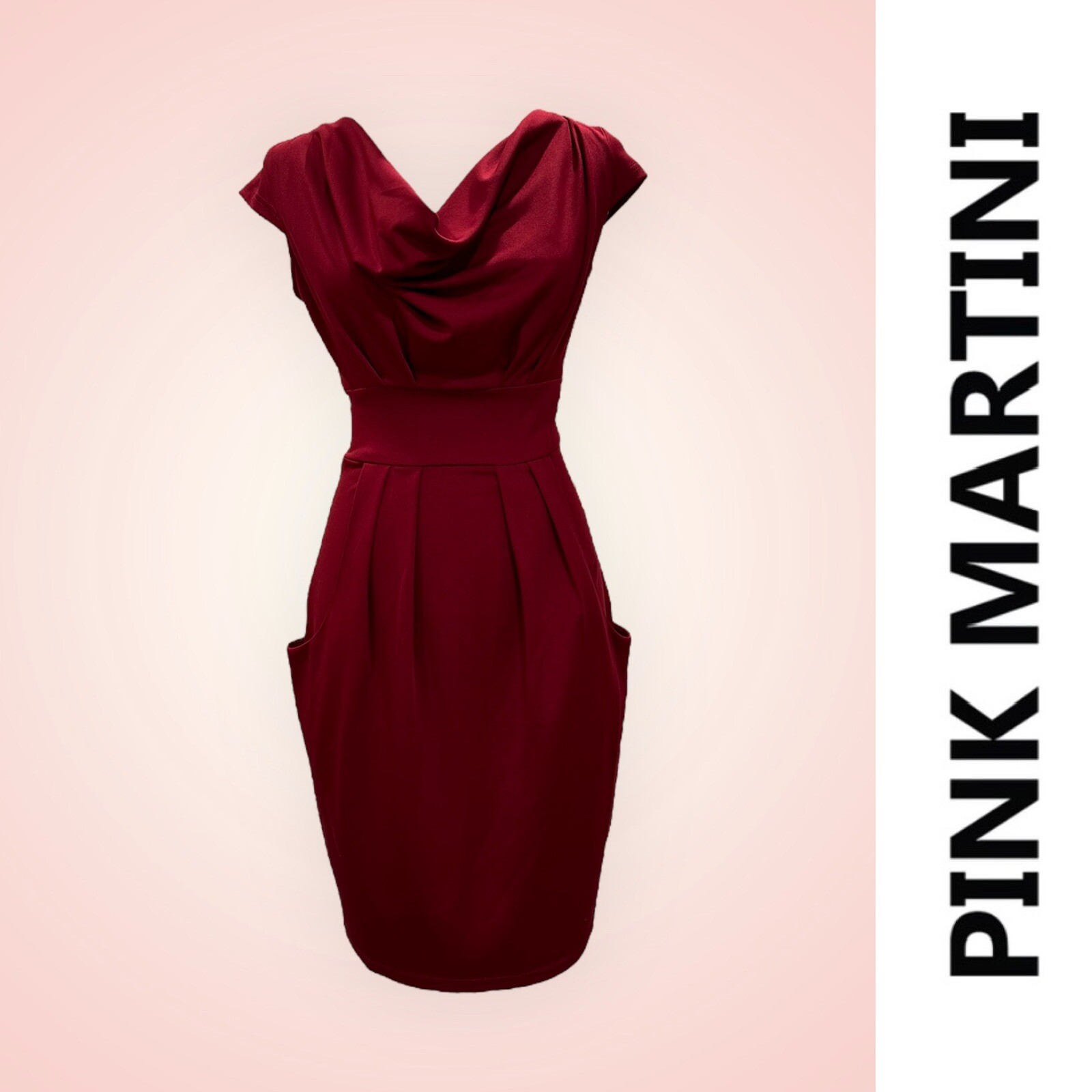 Pink Martini On The Boardwalk Burgundy Dress, Size XS, MSRP $89
