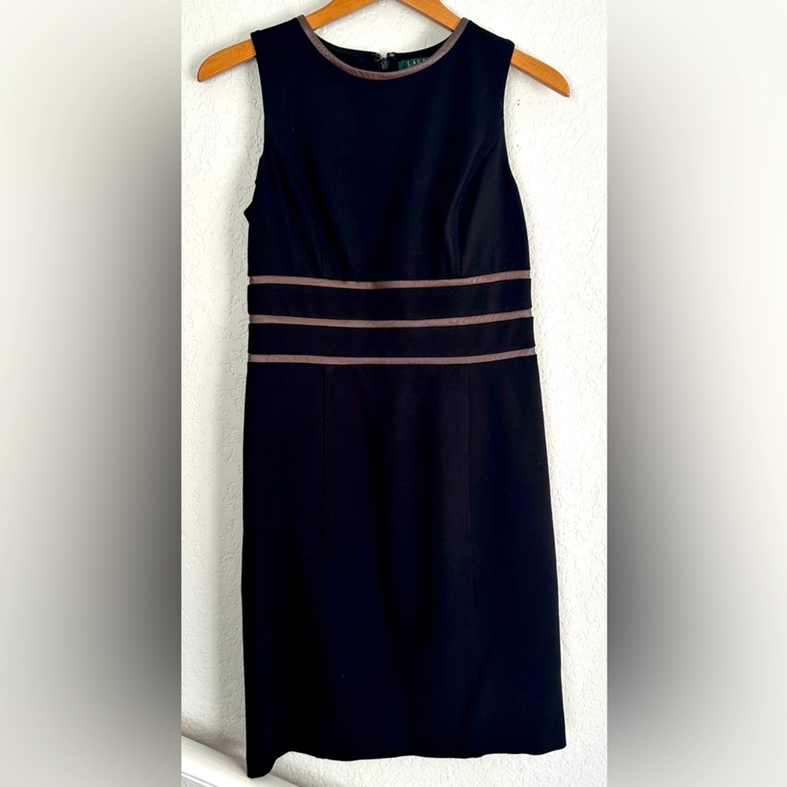 Ralph Lauren Black Dress Brown Leather Equestrian Old Money Classic Fall
