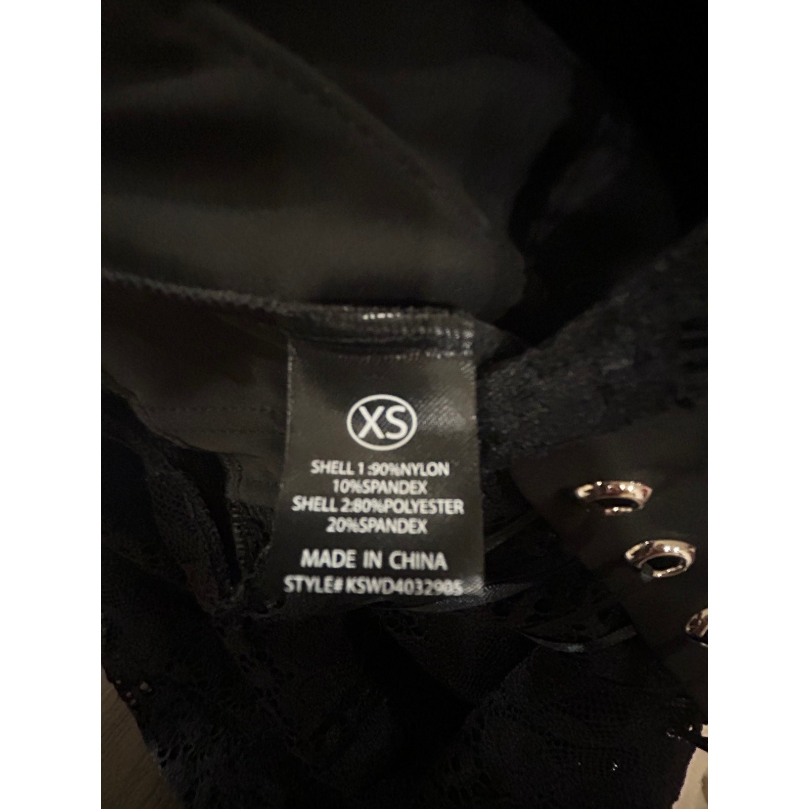Long Black Sheer Bodice Lace up back corset top dress XS