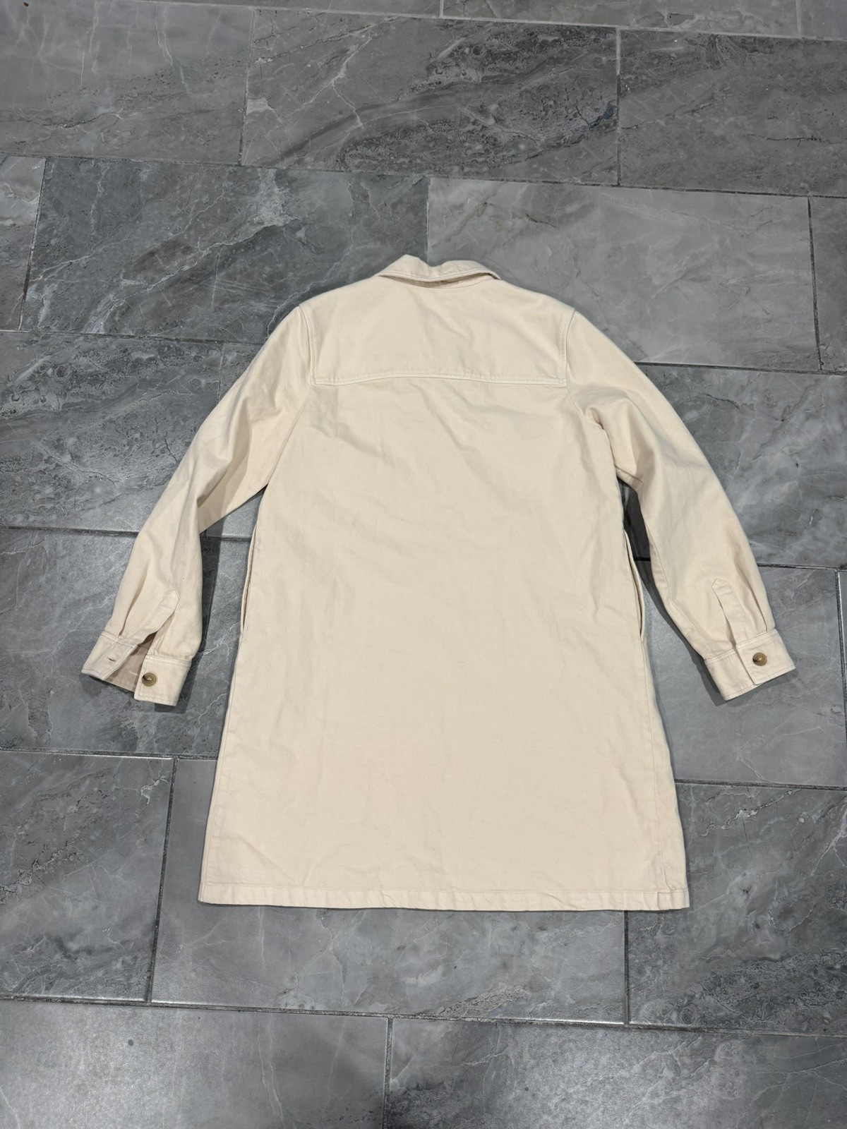 New with Tags A.P.C. RUE MADAME PARIS Beige Denim Shirt Dress Size 42 Tunisia