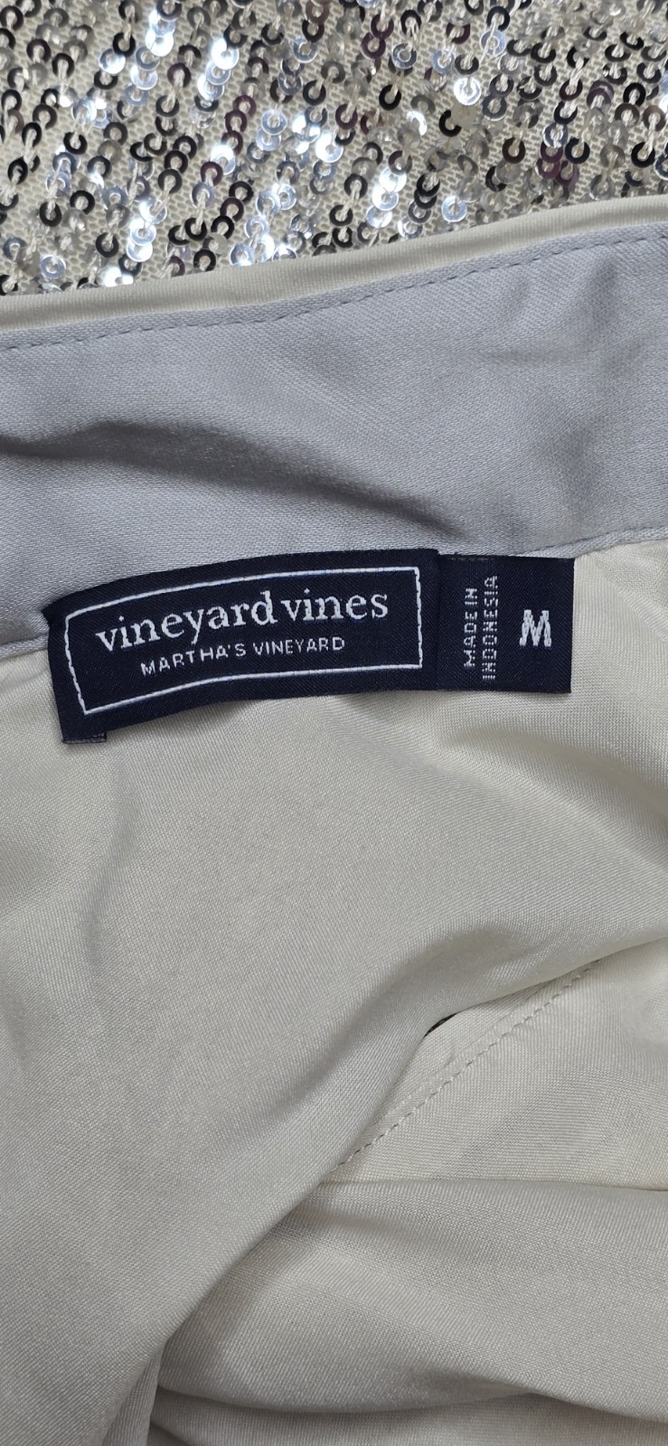 Vineyard Vines Sequin Sstin Bow Swing Dress Size Medium